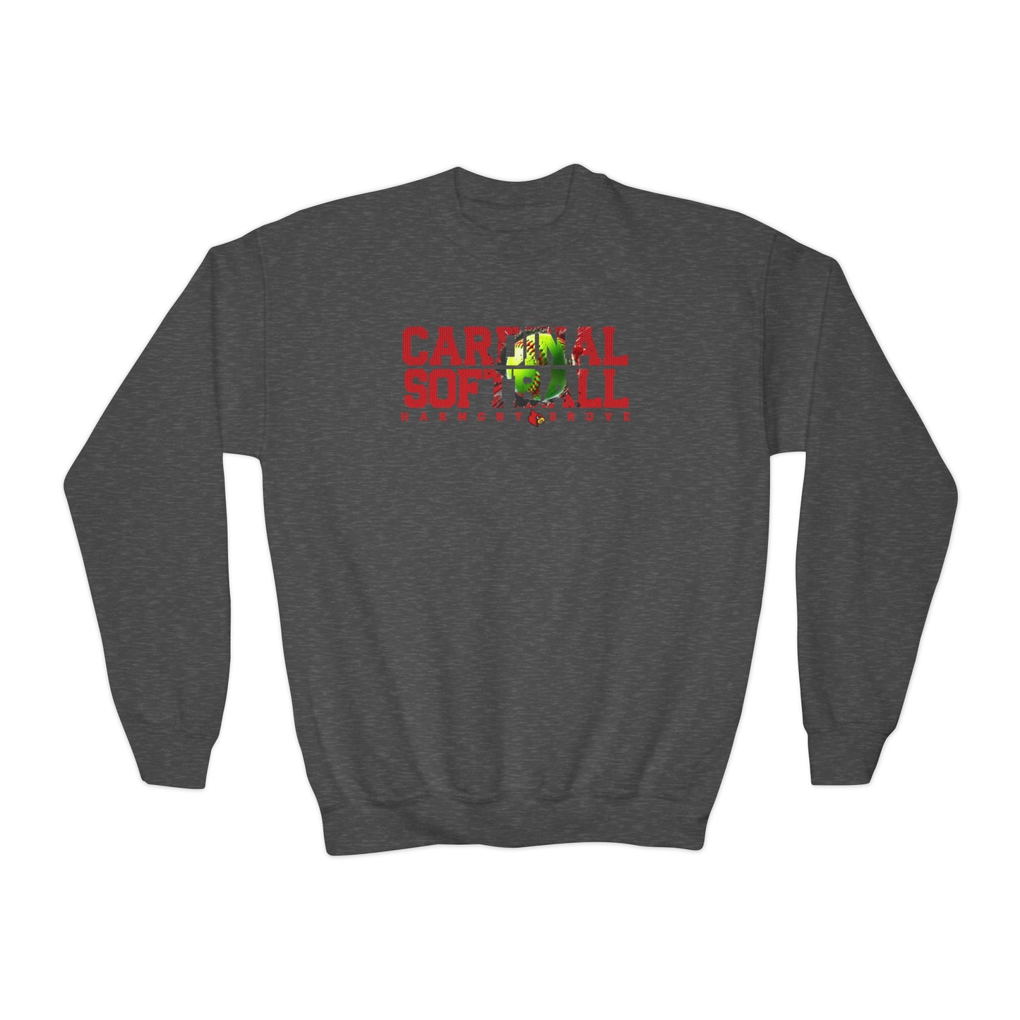 HG Cardinal Softball- Youth Crew Sweatshirt