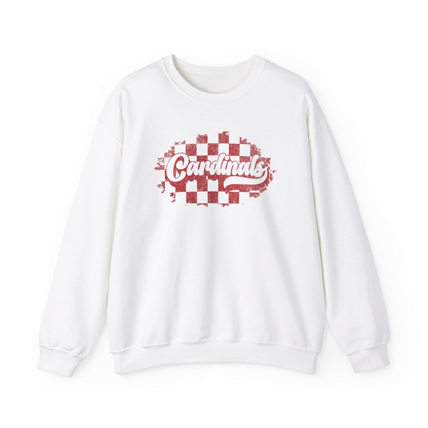 Vintage Cardinals Checked - Unisex Heavy Blend™ Crewneck Sweatshirt
