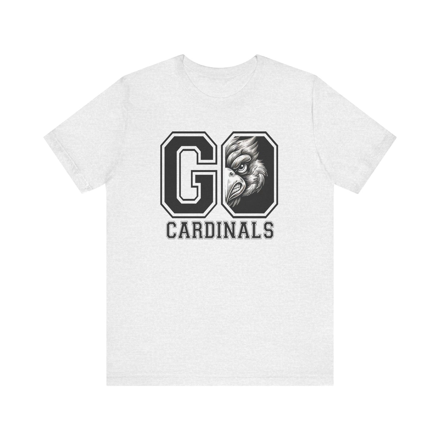 Go Cardinals Black and White - Bella + Canvas Short Sleeve Tee