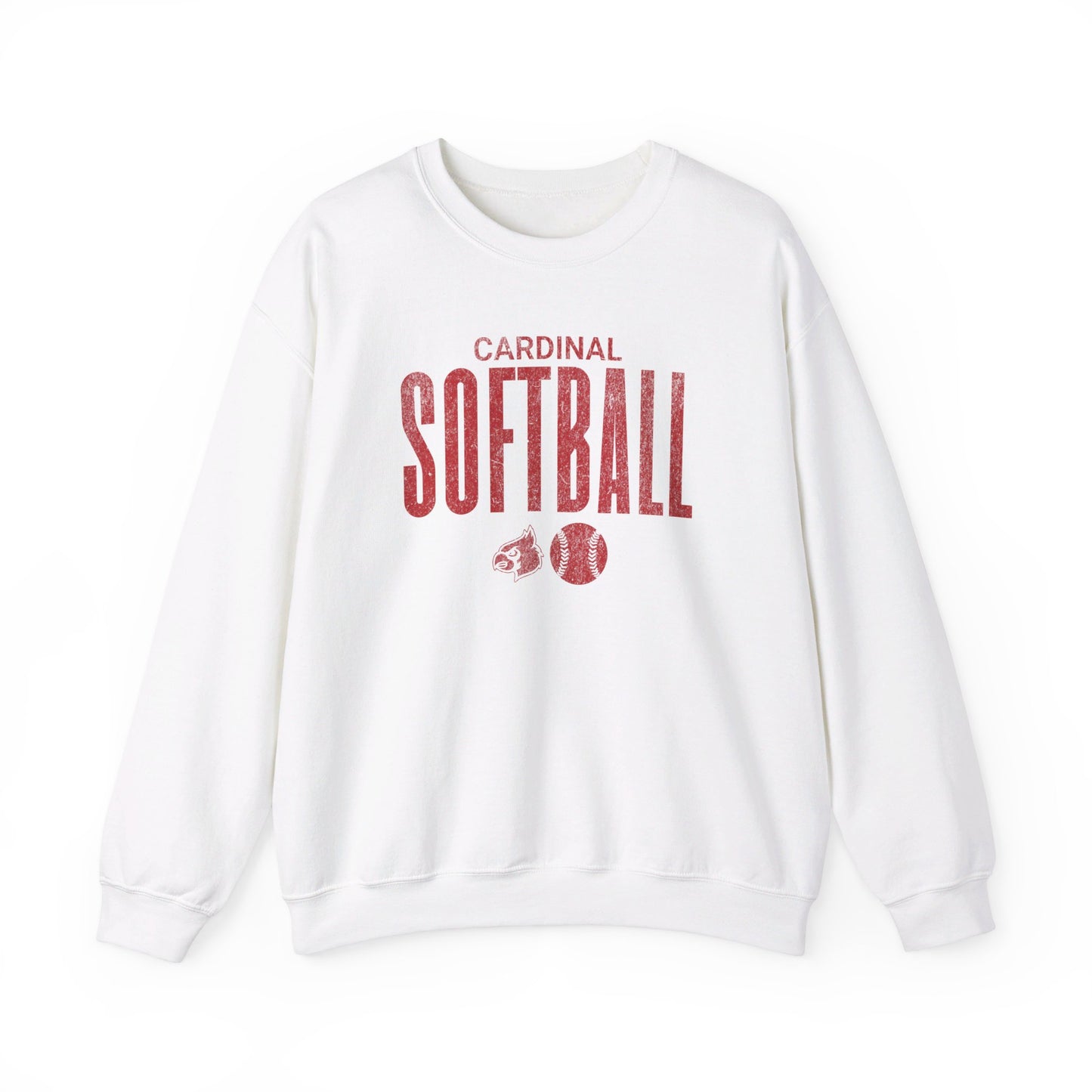 Vintage Cardinal Softball - Unisex Heavy Blend™ Crewneck Sweatshirt