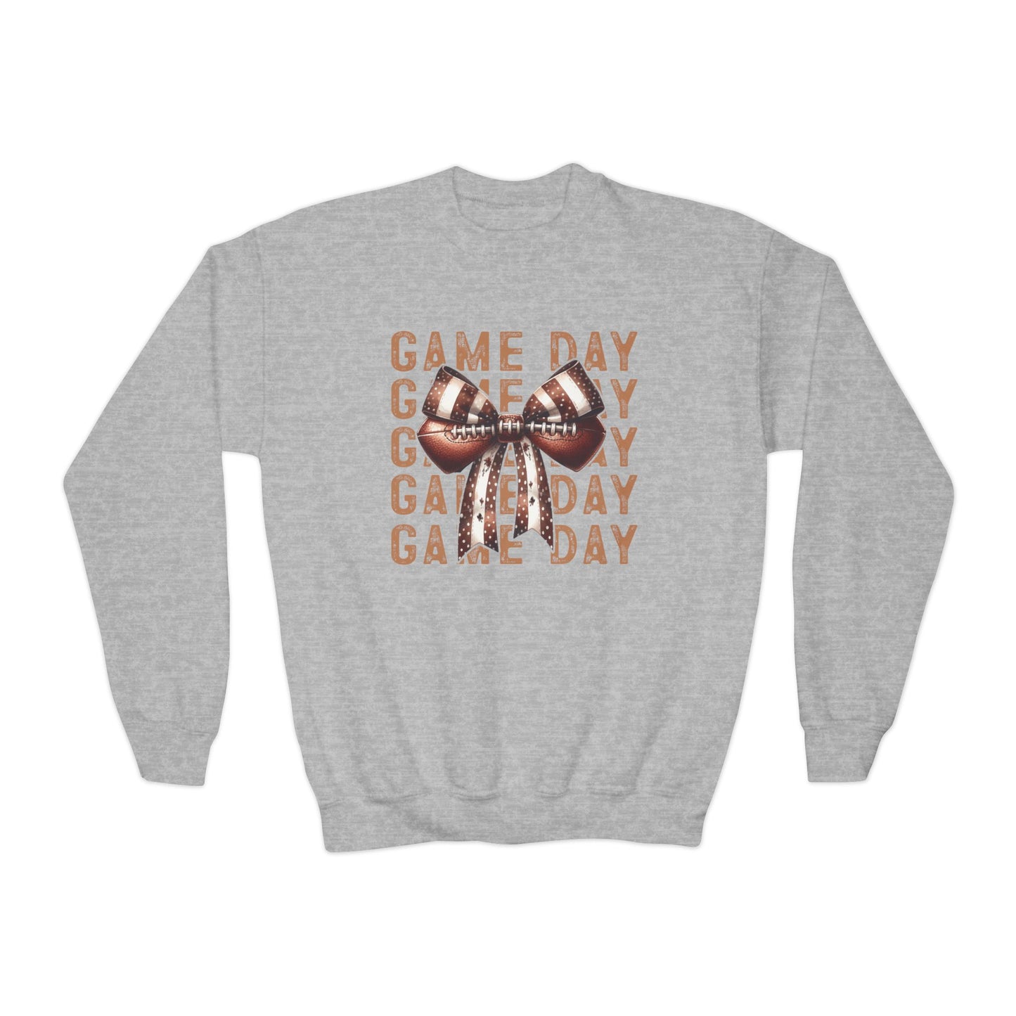 Game Day Football Bow - Youth Crew Sweatshirt