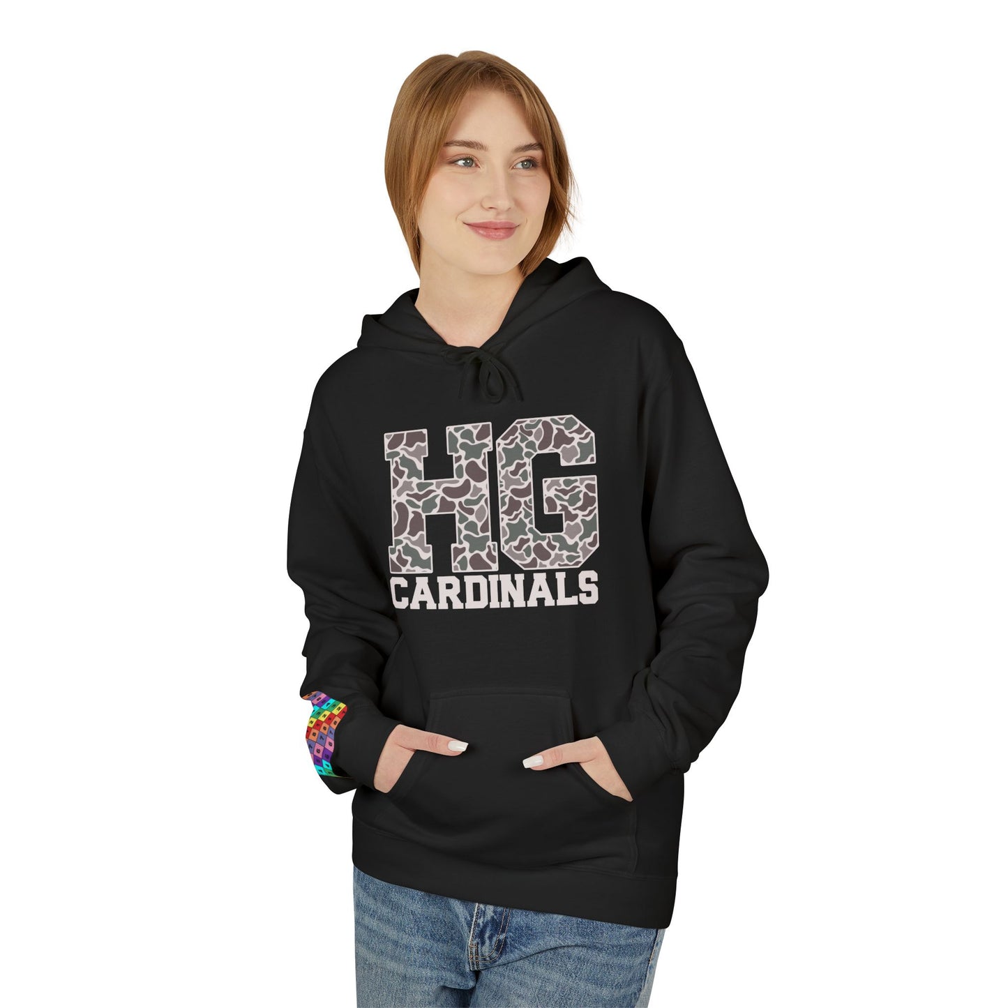 Old School Camo HG Cardinals - Midweight Softstyle Fleece Hoodie