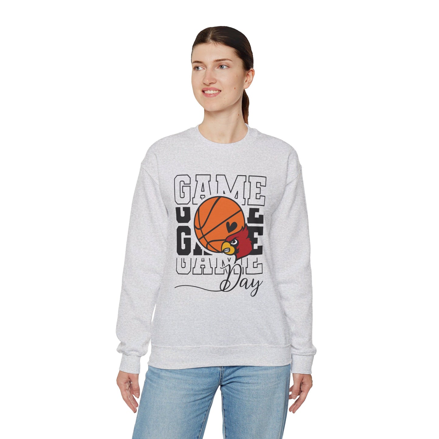 Cardinal Game Day Basketball - Unisex Heavy Blend™ Crewneck Sweatshirt