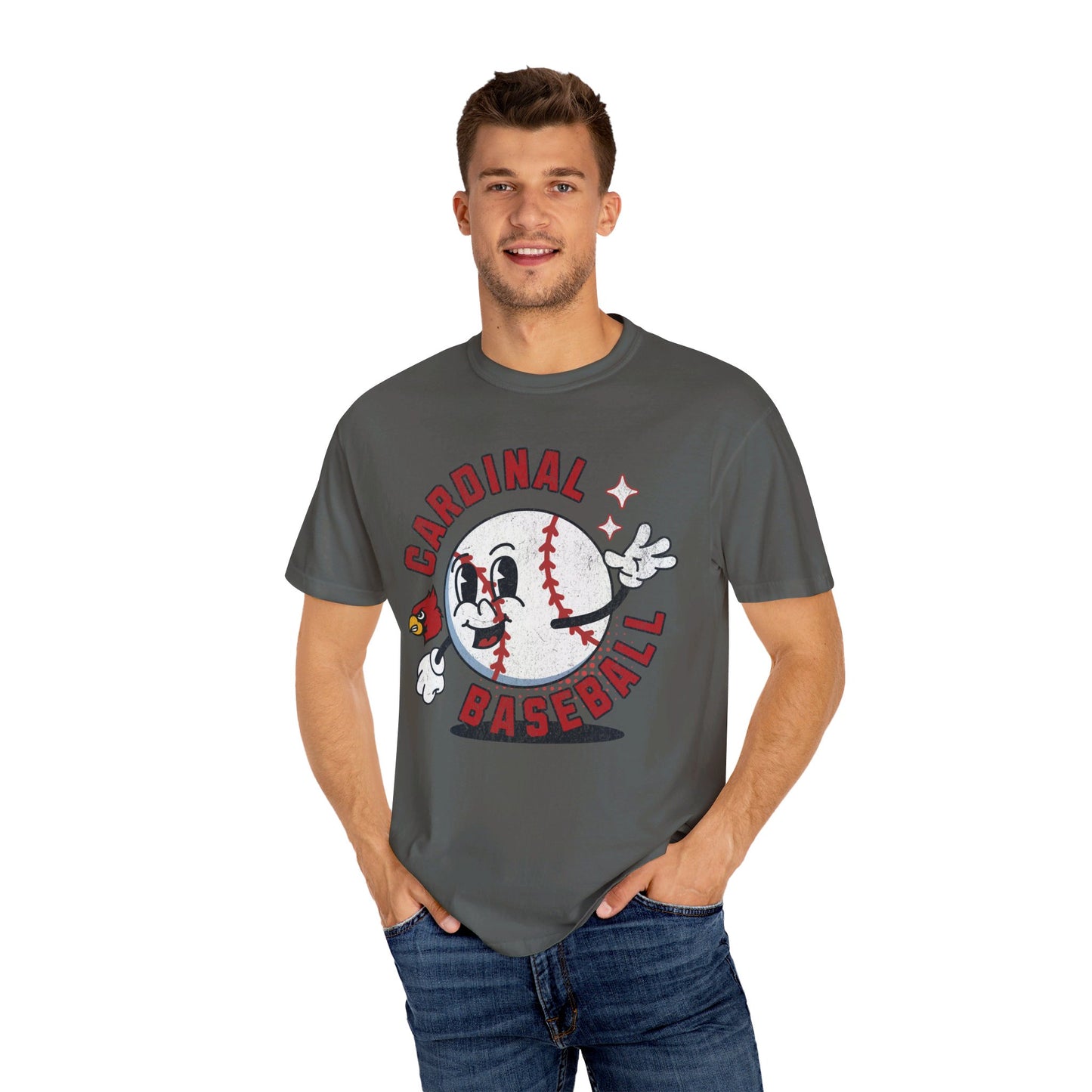 Retro Cardinal Baseball - Comfort Colors T-shirt