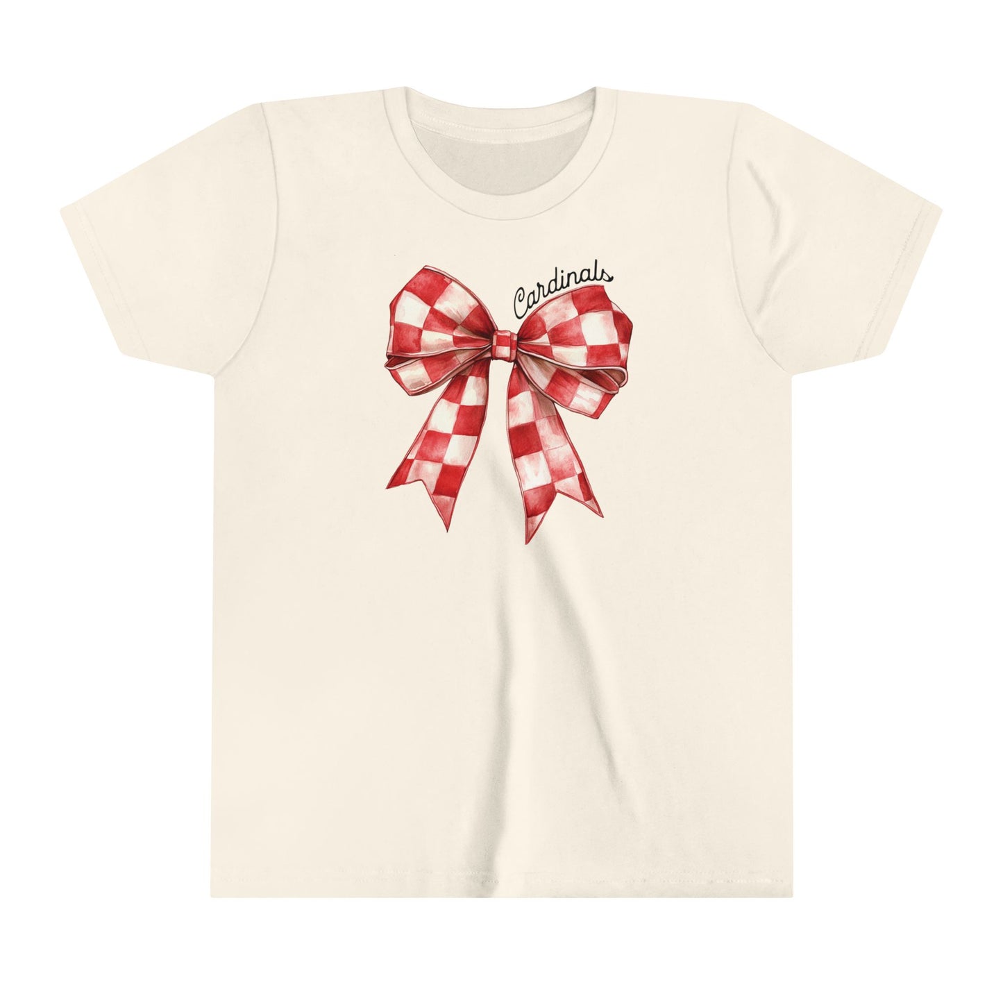 Coquette Bow Cardinals - Bella + Canvas Youth Tee