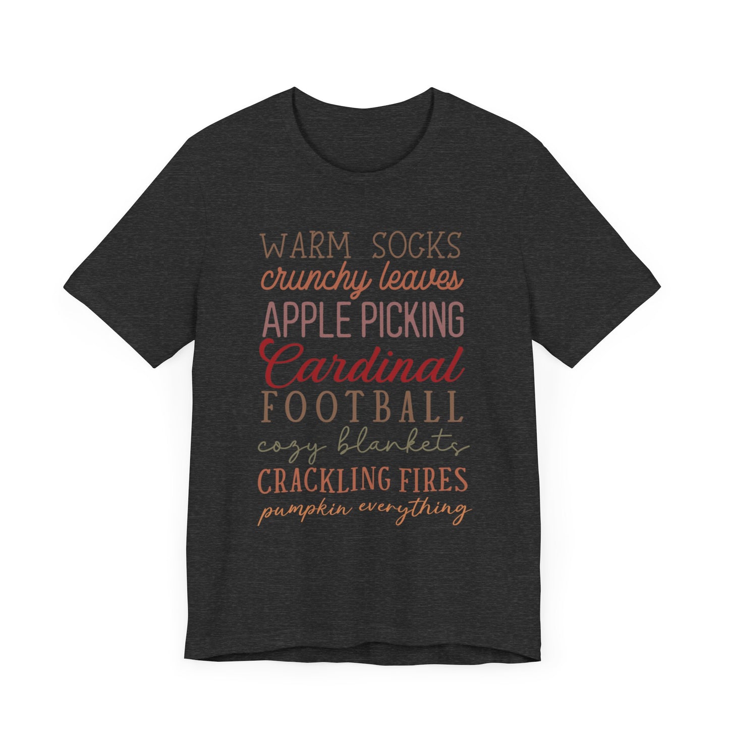 Fall Sayings Cardinal Football - Bella + Canvas Short Sleeve Tee
