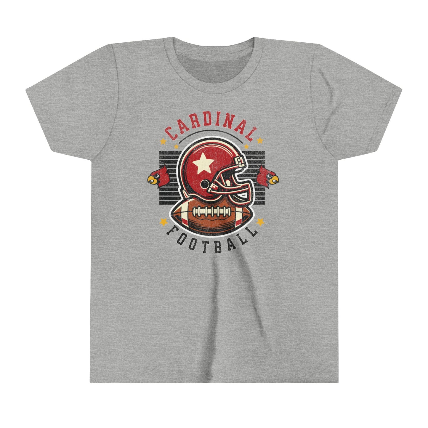 Cardinal Football Helmet - Bella + Canvas Youth Tee