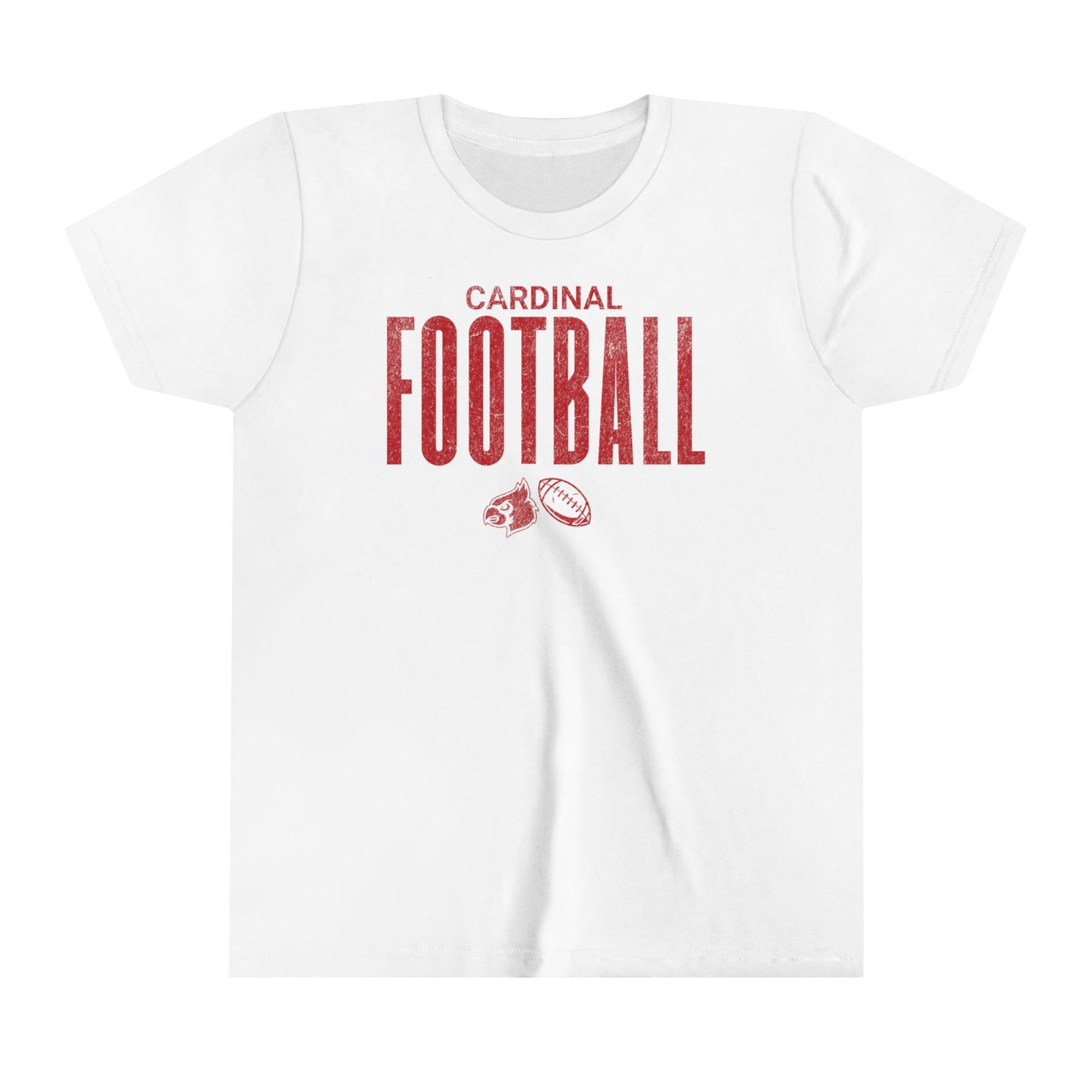 Vintage Cardinal Football - Bella + Canvas Youth Tee