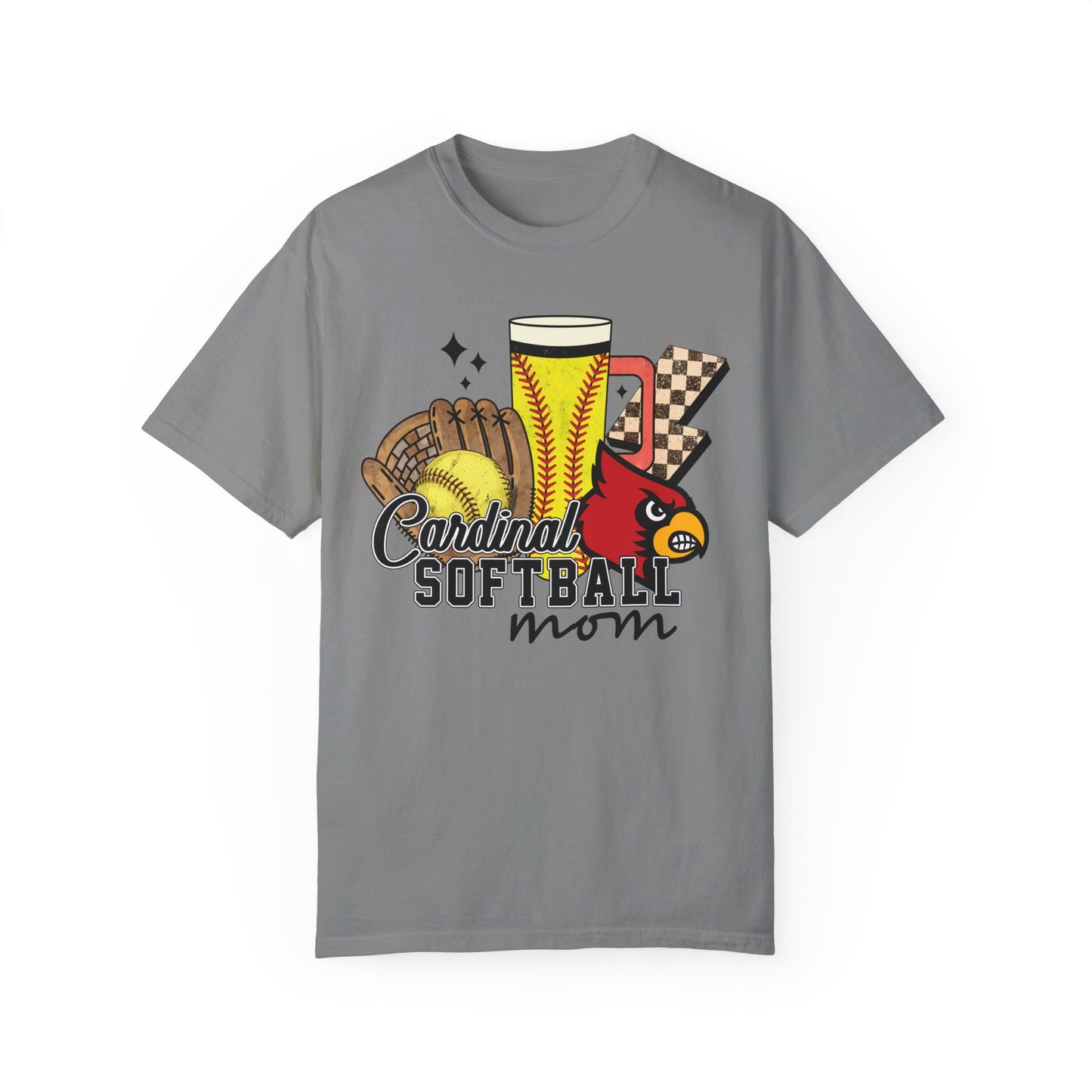 Cardinal Softball Mom - Comfort Colors T-shirt