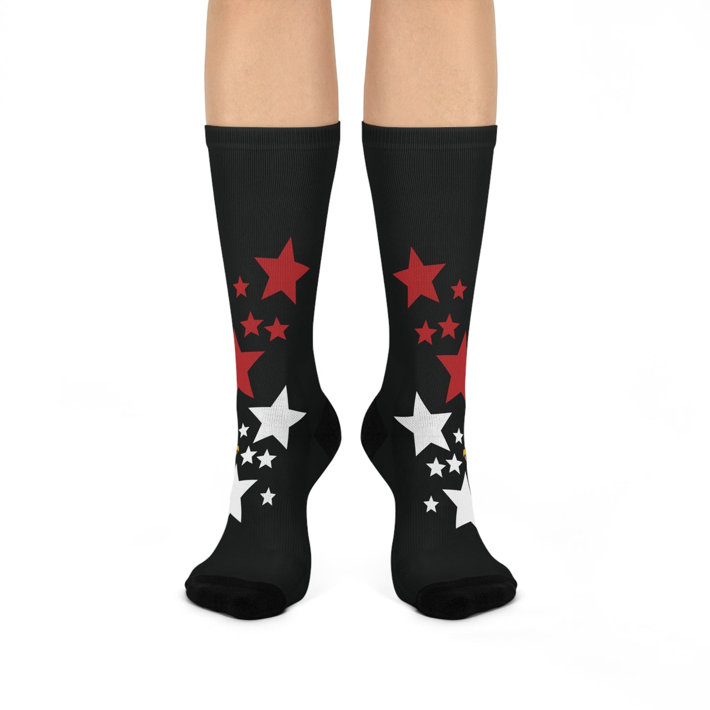 Cardinals Stars - Black Cushioned Crew Socks