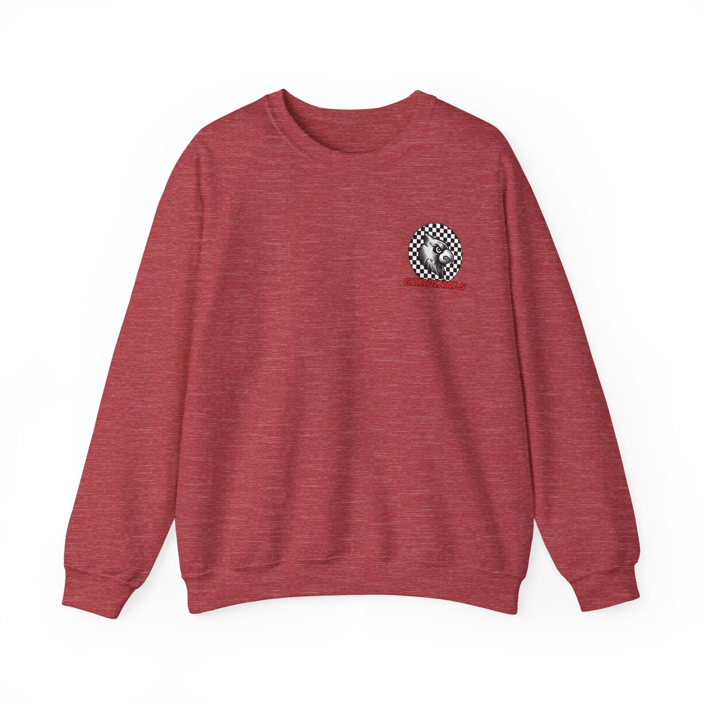 Black and White Checkered Cardinal - of Unisex Heavy Blend™ Crewneck Sweatshirt