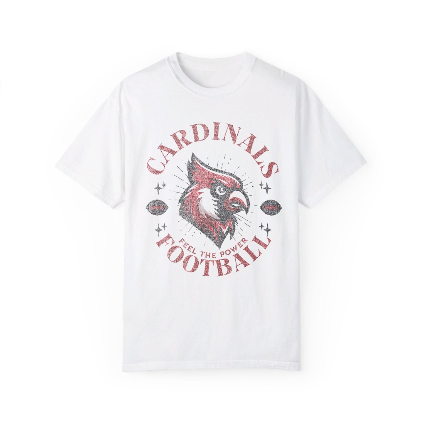 Cardinal Football Distressed - Comfort Colors T-shirt