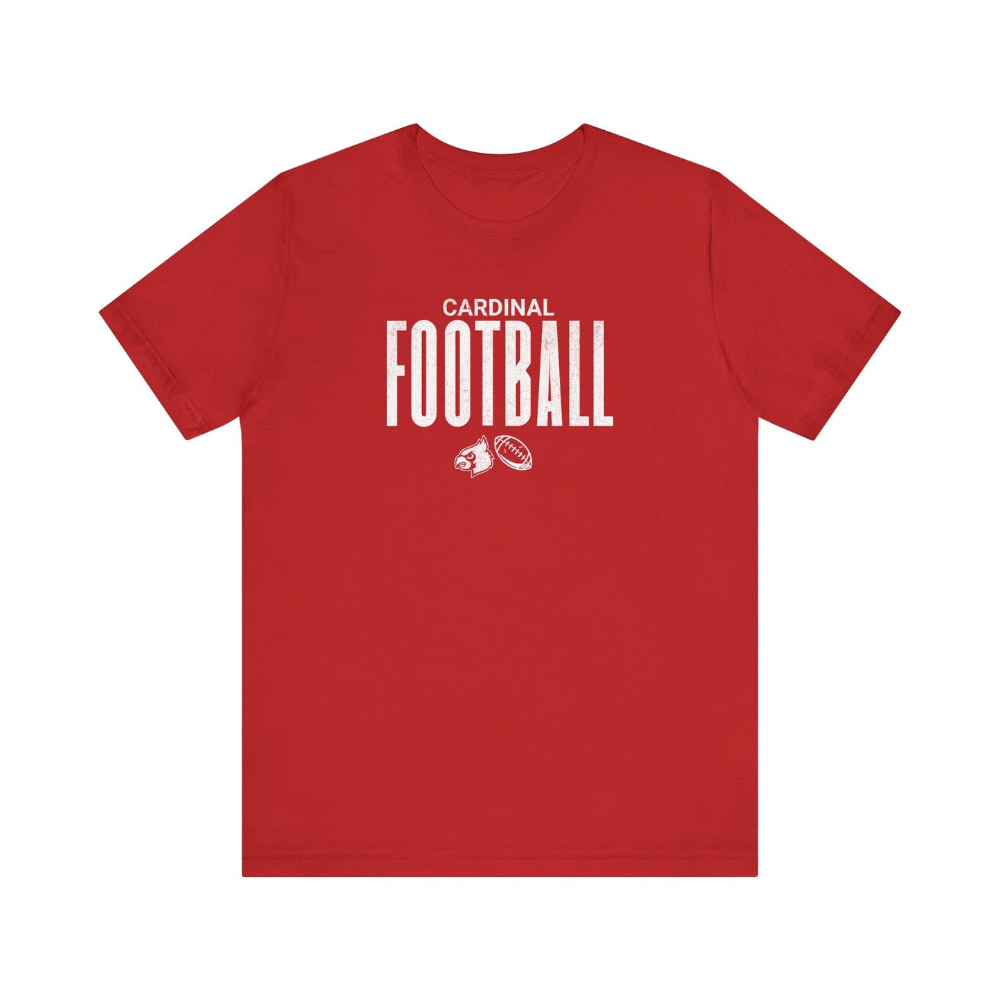 Vintage Cardinal Football - Bella + Canvas Short Sleeve Tee