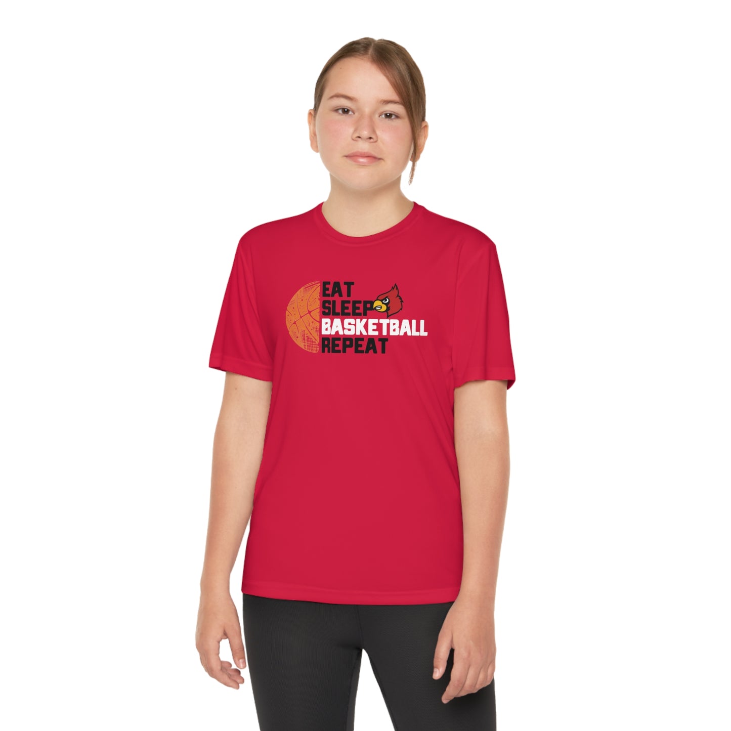 Eat Sleep Basketball Repeat - Youth Sport-Tek® Competitor™ Tee