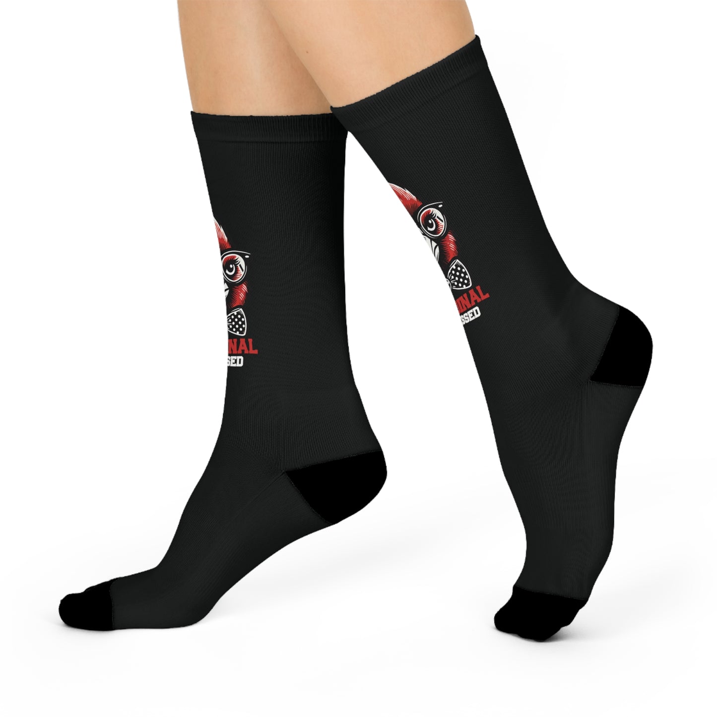 Sharp Dressed Cardinal Obsessed - Black Cushioned Crew Socks
