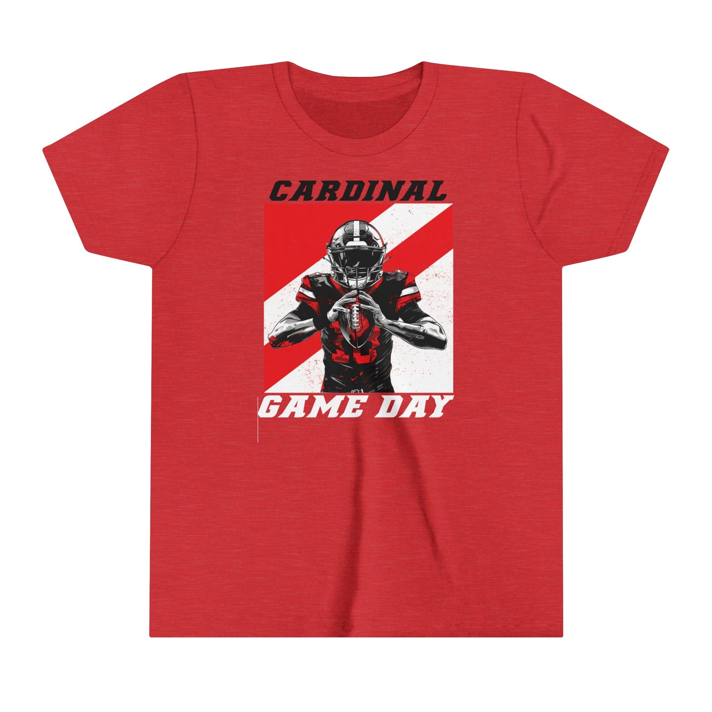 Cardinal Game Day Football - Bella + Canvas Youth Tee