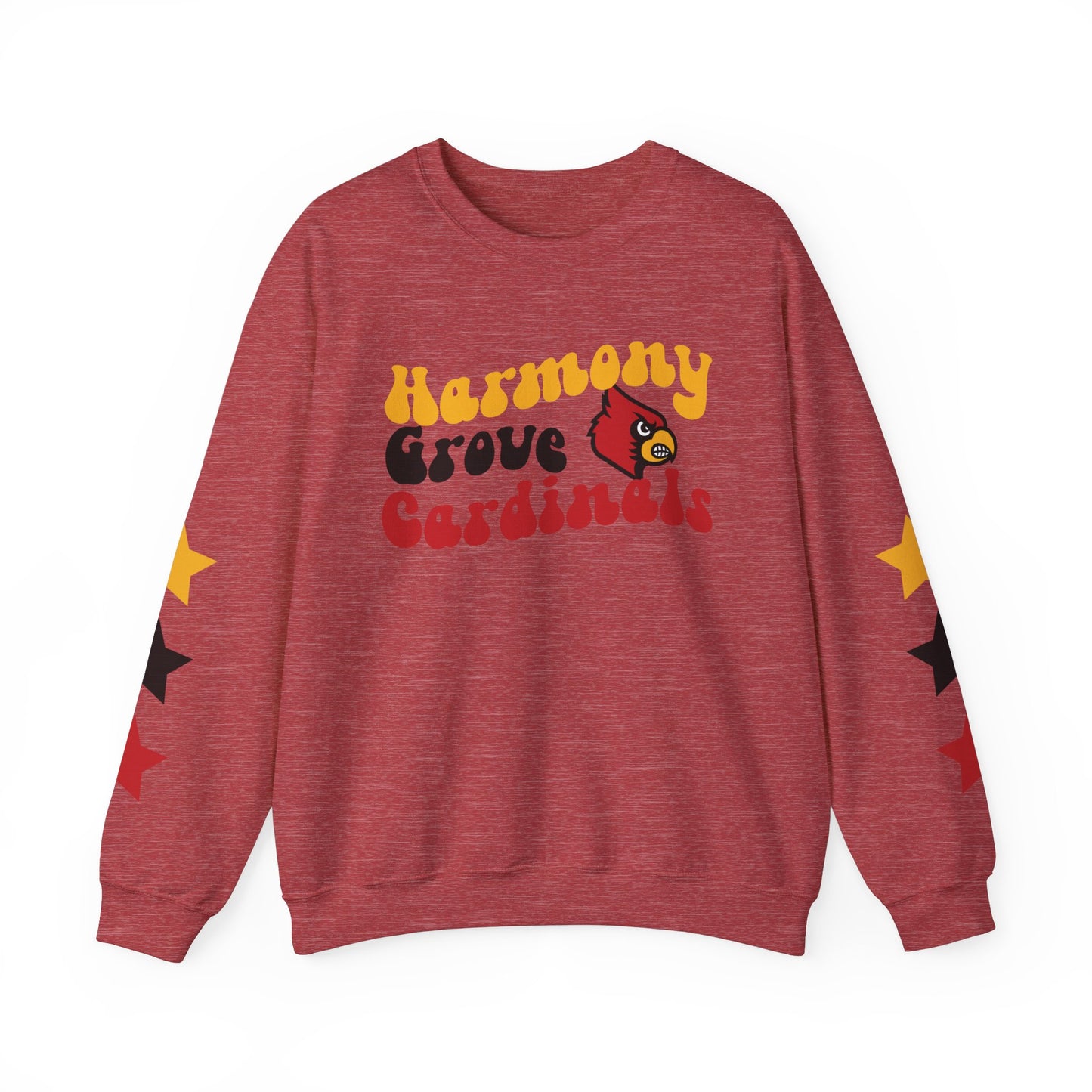 Harmony Grove Cardinals Star Sleeves - Unisex Heavy Blend™ Crewneck Sweatshirt