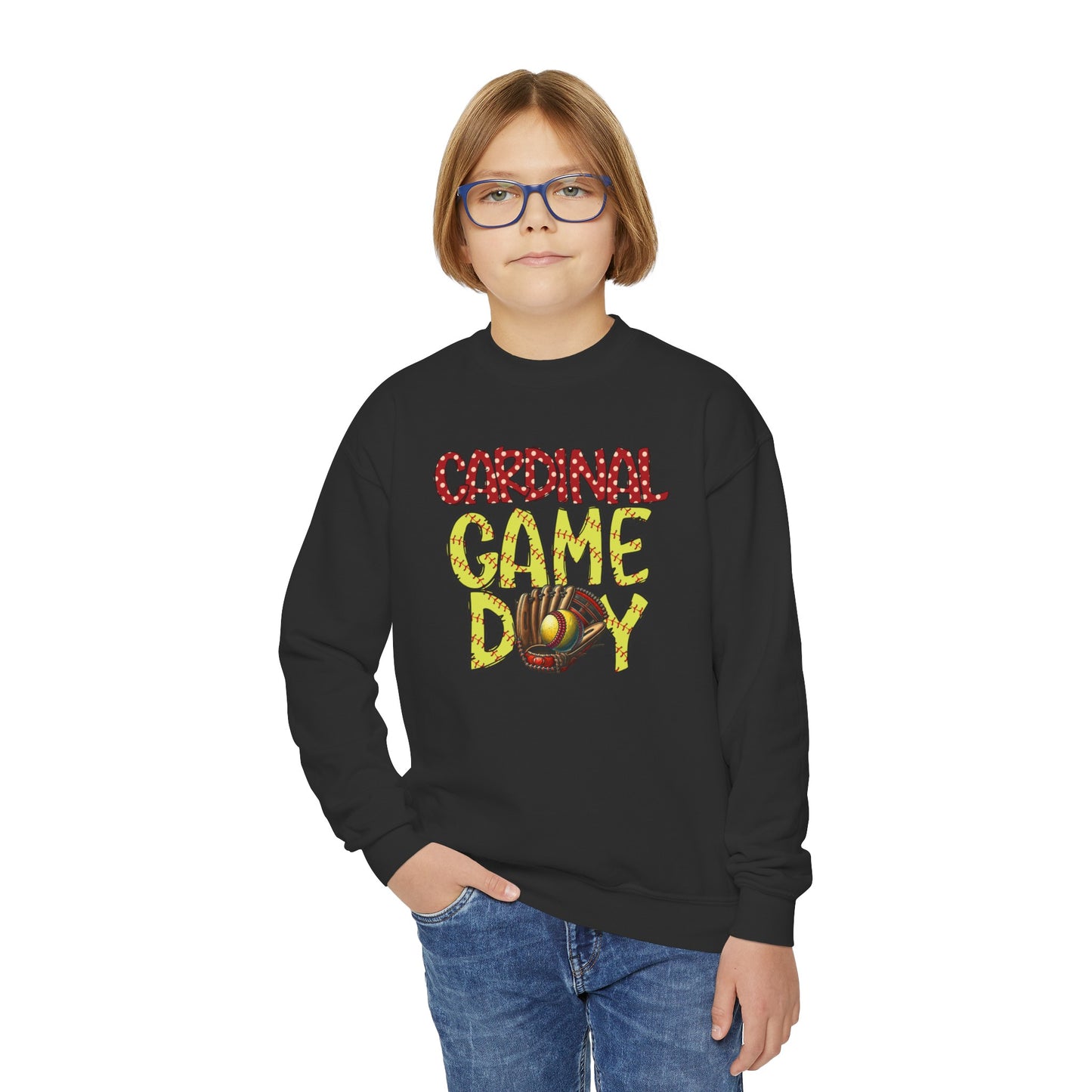 Cardinal Game Day Softball - Youth Crew Sweatshirt