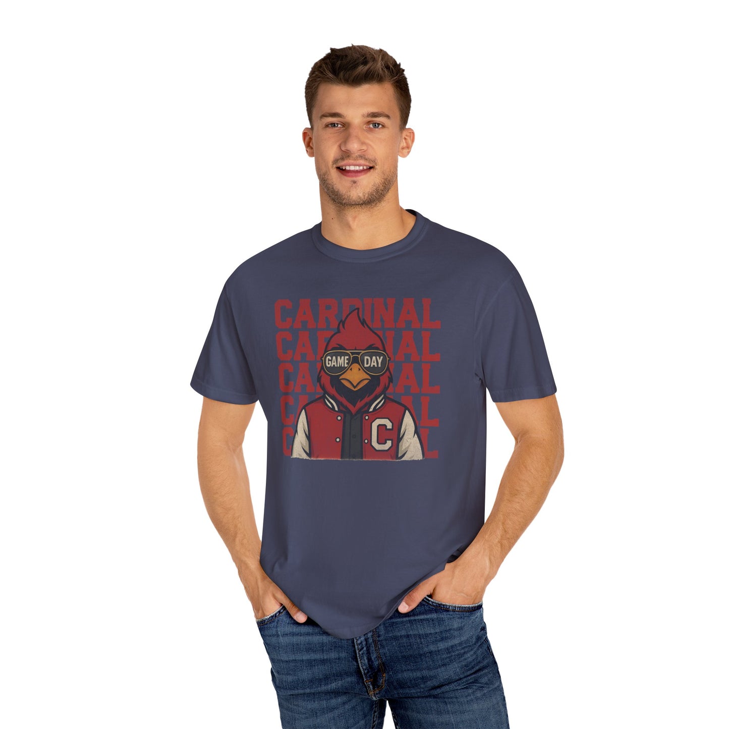 Cardinal Game Day Distressed - Comfort Colors T Shirt