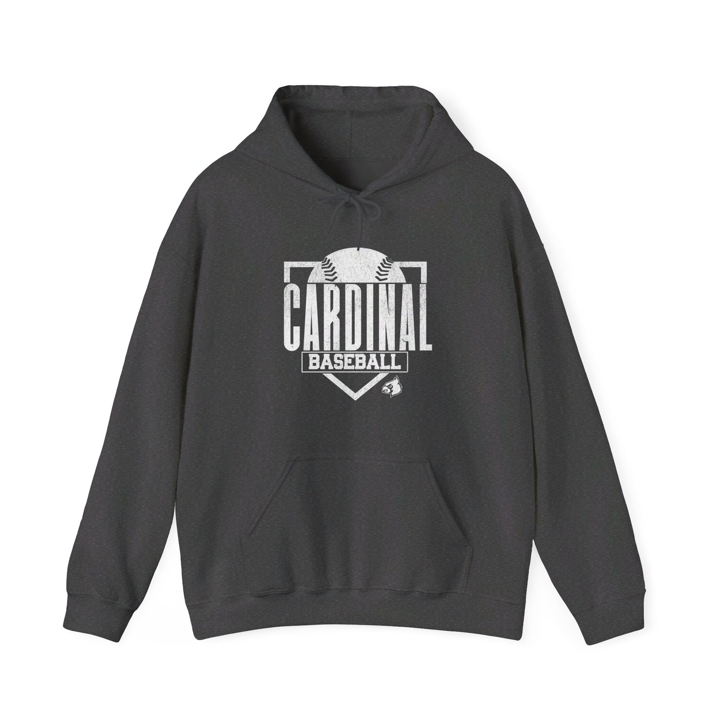 Vintage Cardinal Baseball Plate - Unisex Heavy Blend™ Hooded Sweatshirt
