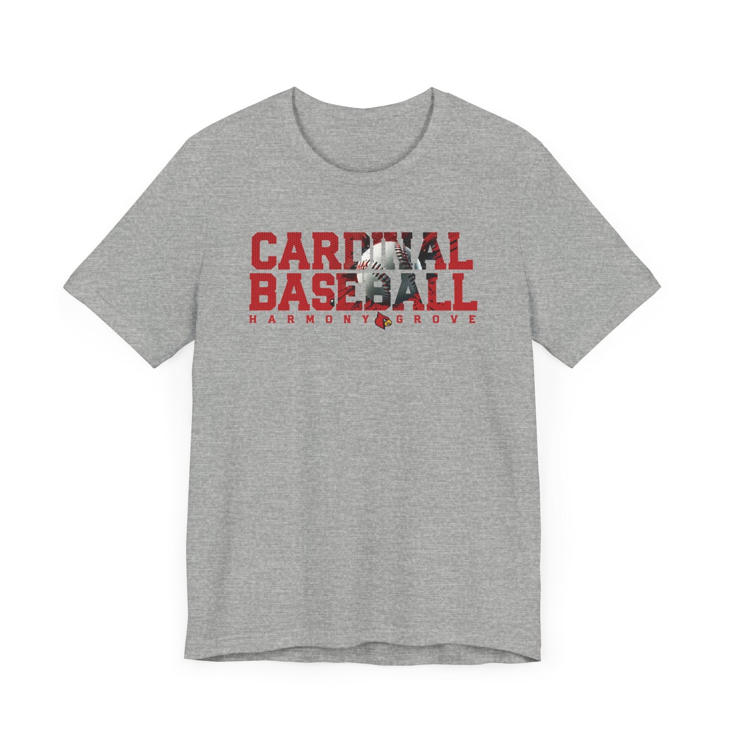 Cardinal Baseball Harmony Grove - Bella + Canvas Short Sleeve Tee