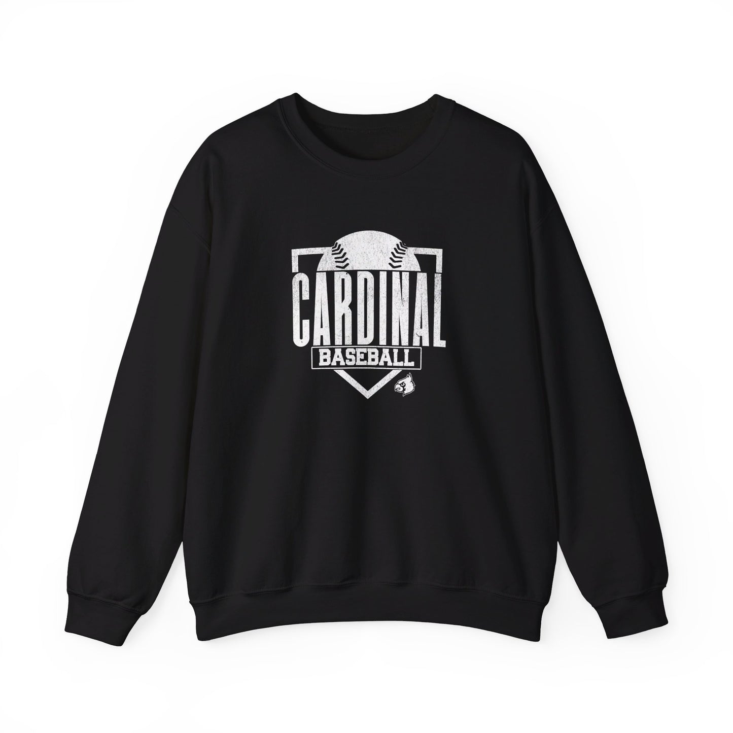 Vintage Cardinal Baseball Plate - Unisex Heavy Blend™ Crewneck Sweatshirt