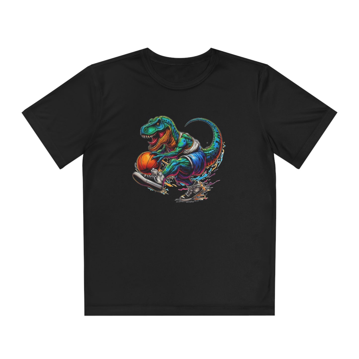 Basketball Dinosaur - Youth Sport-Tek® Competitor™ Tee