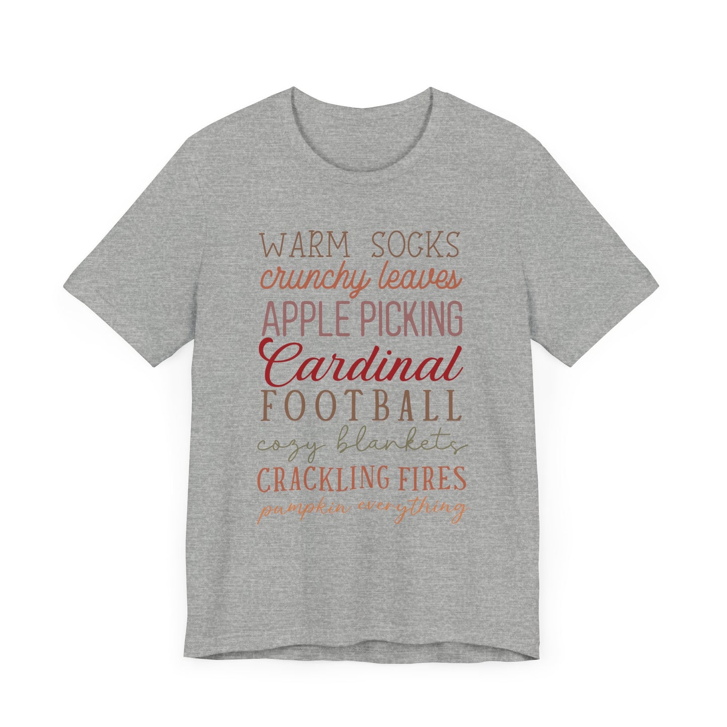 Fall Sayings Cardinal Football - Bella + Canvas Short Sleeve Tee