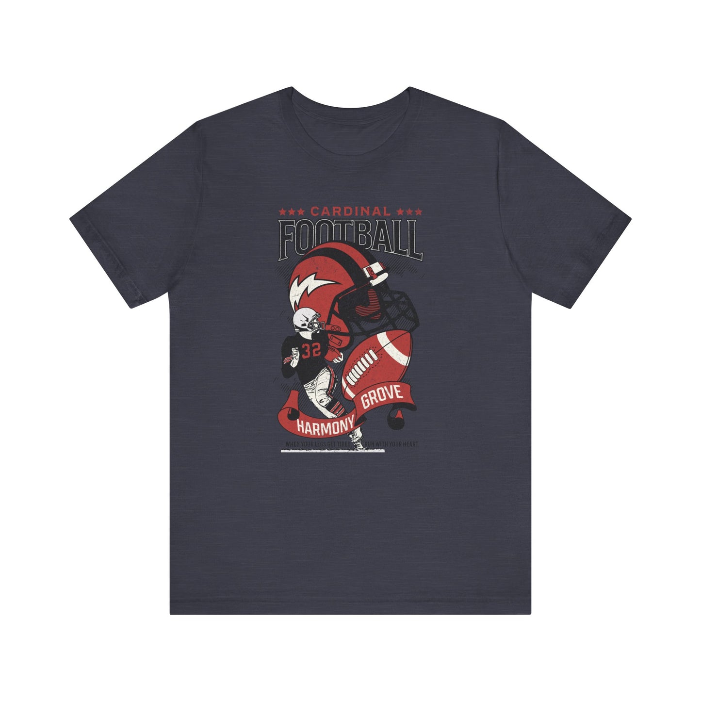 Vintage Cardinal Football - Bella + Canvas Short Sleeve Tee