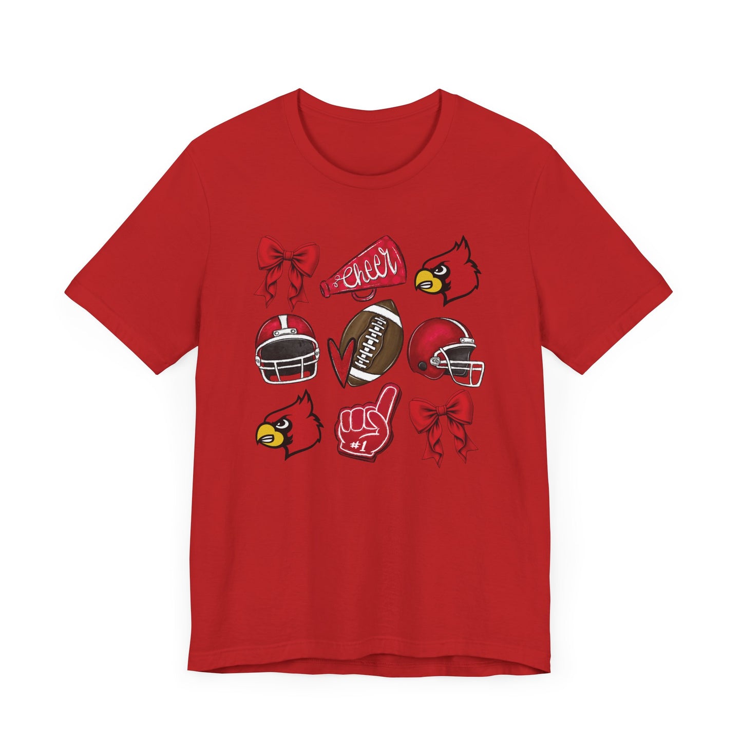 Football and Cheer Coquette - Bella + Canvas Short Sleeve Tee