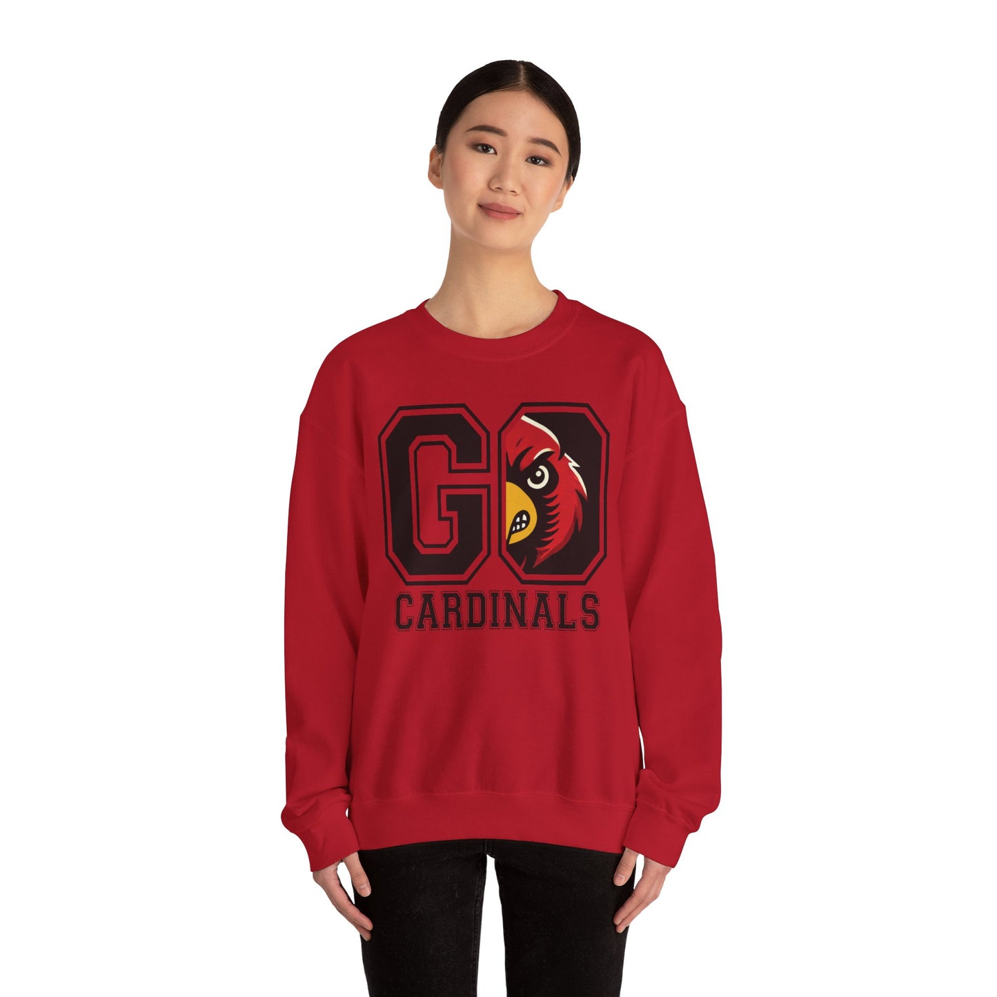 Go Cardinals Red - Unisex Heavy Blend™ Crewneck Sweatshirt