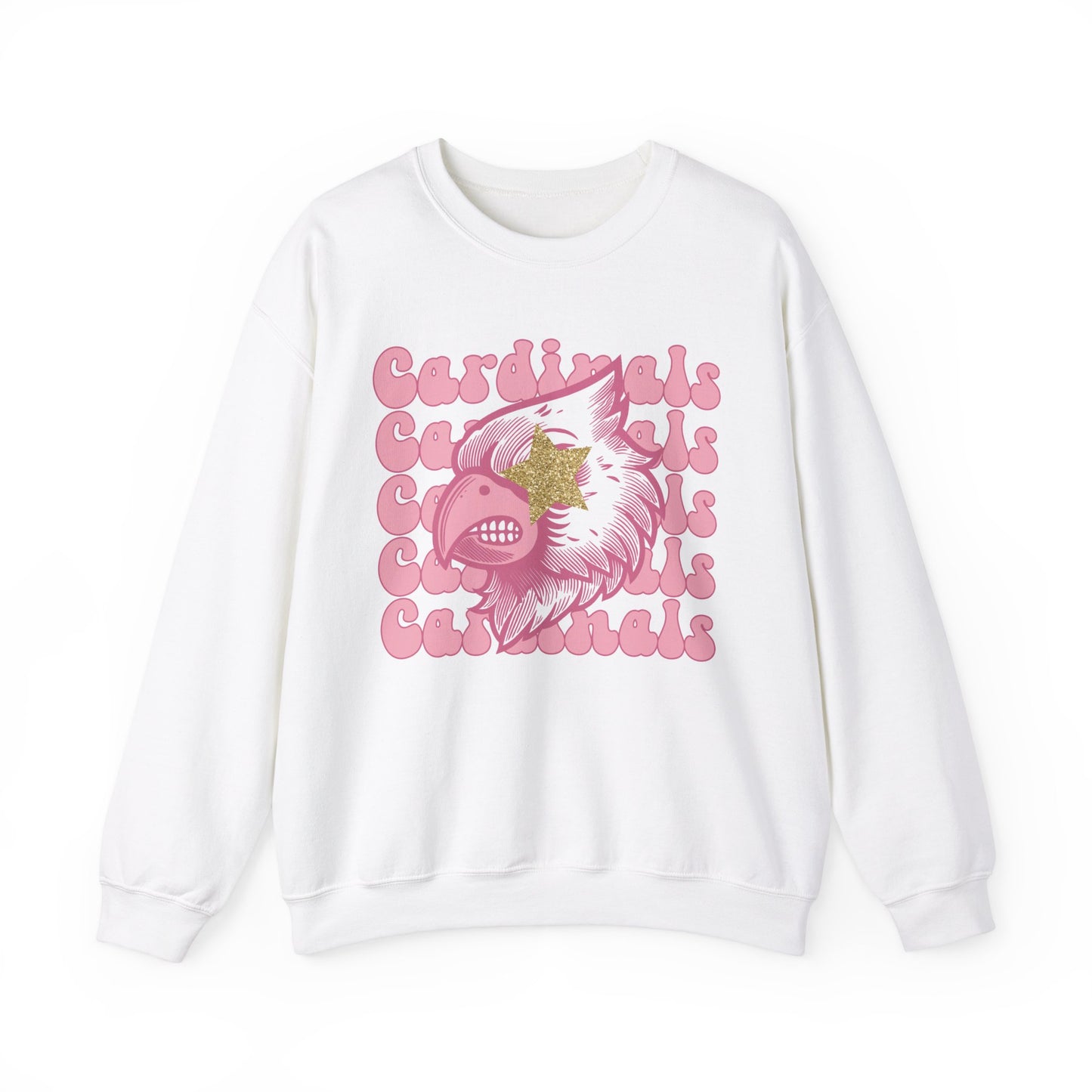 Pink Cardinals Star Eyes - Unisex Heavy Blend™ Crewneck Sweatshirt