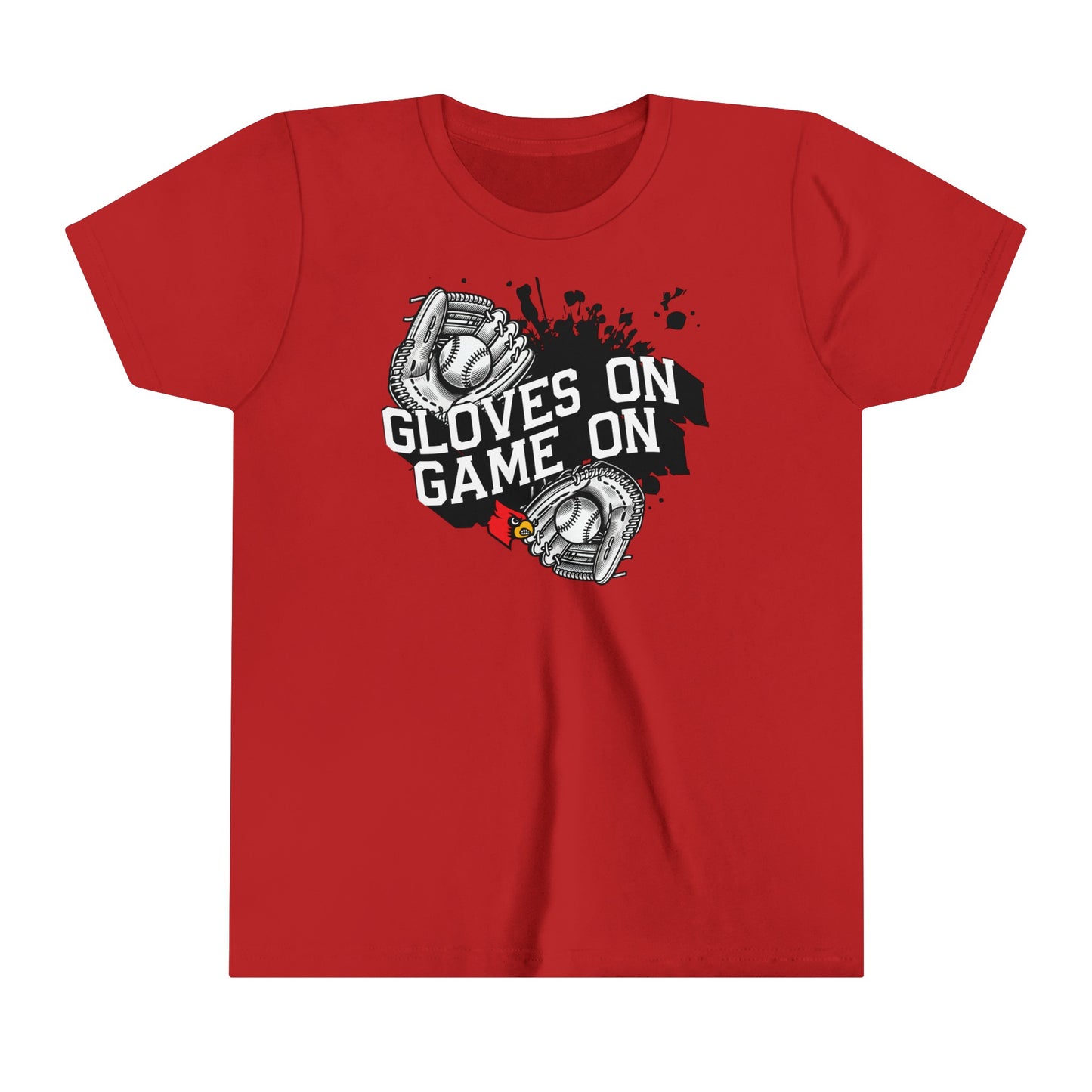 Gloves On Game On Baseball Softball - Bella + Canvas Youth Tee