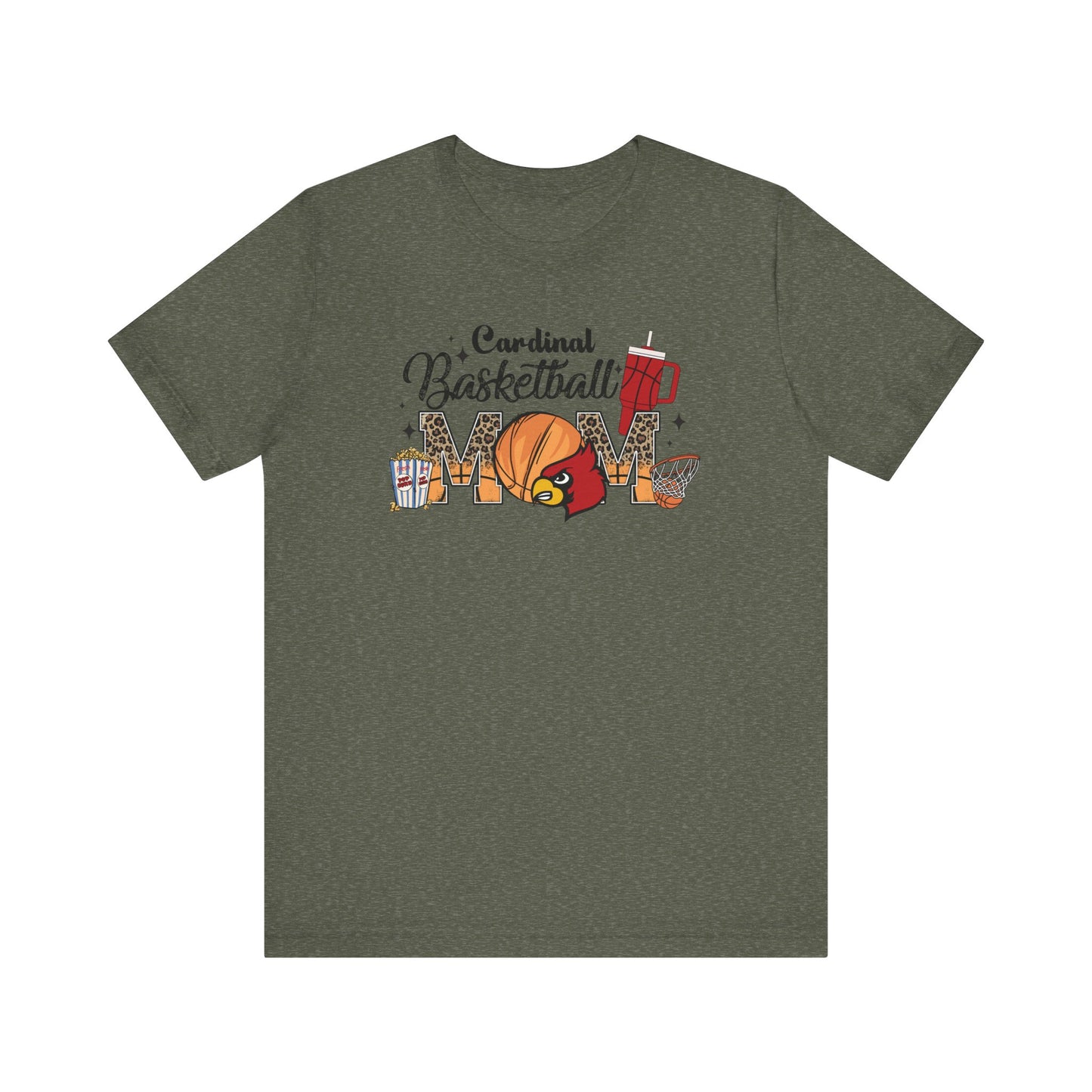 Cardinal Basketball Mom - Bella + Canvas Short Sleeve Tee