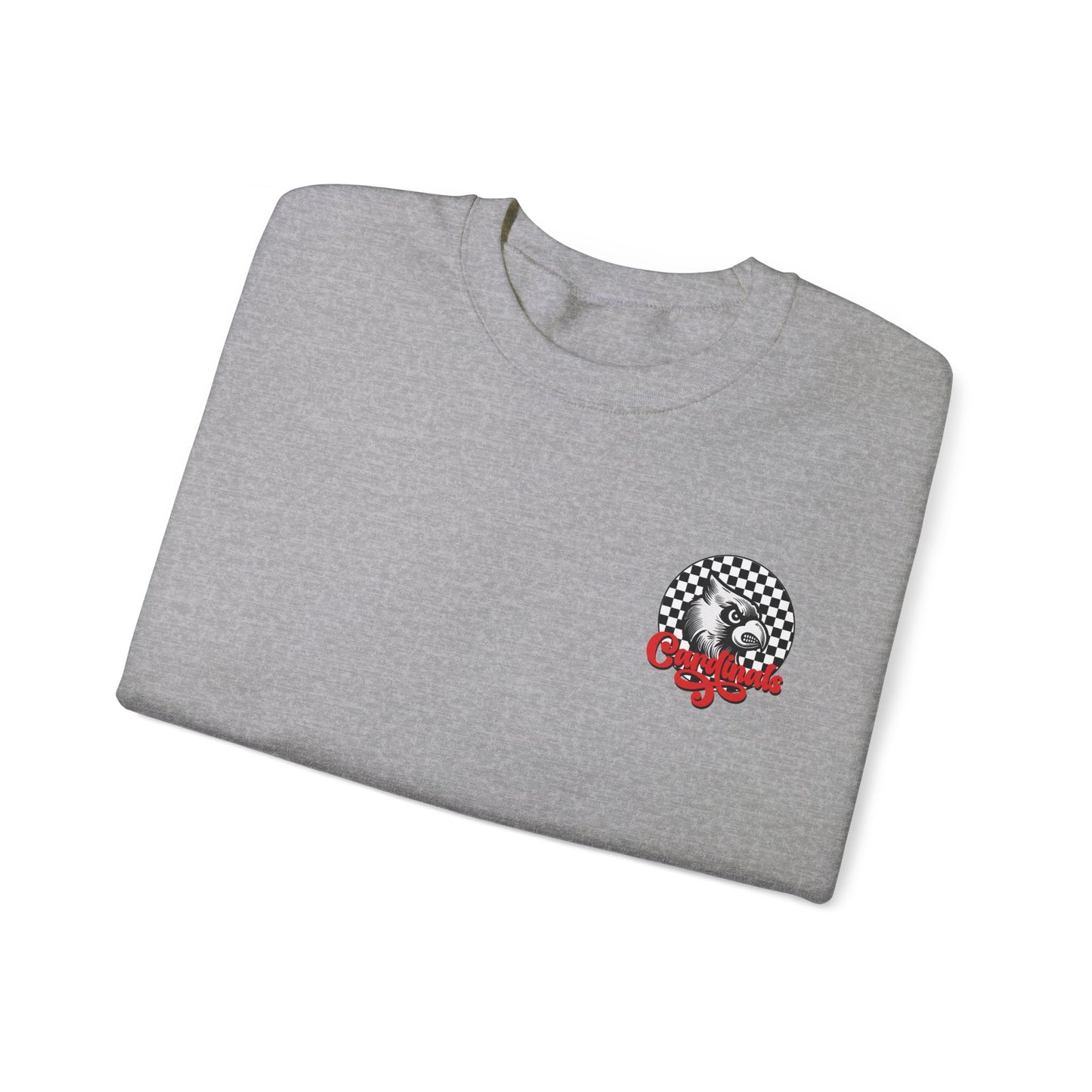Black and White Check Cardinal Script - Unisex Heavy Blend™ Crewneck Sweatshirt
