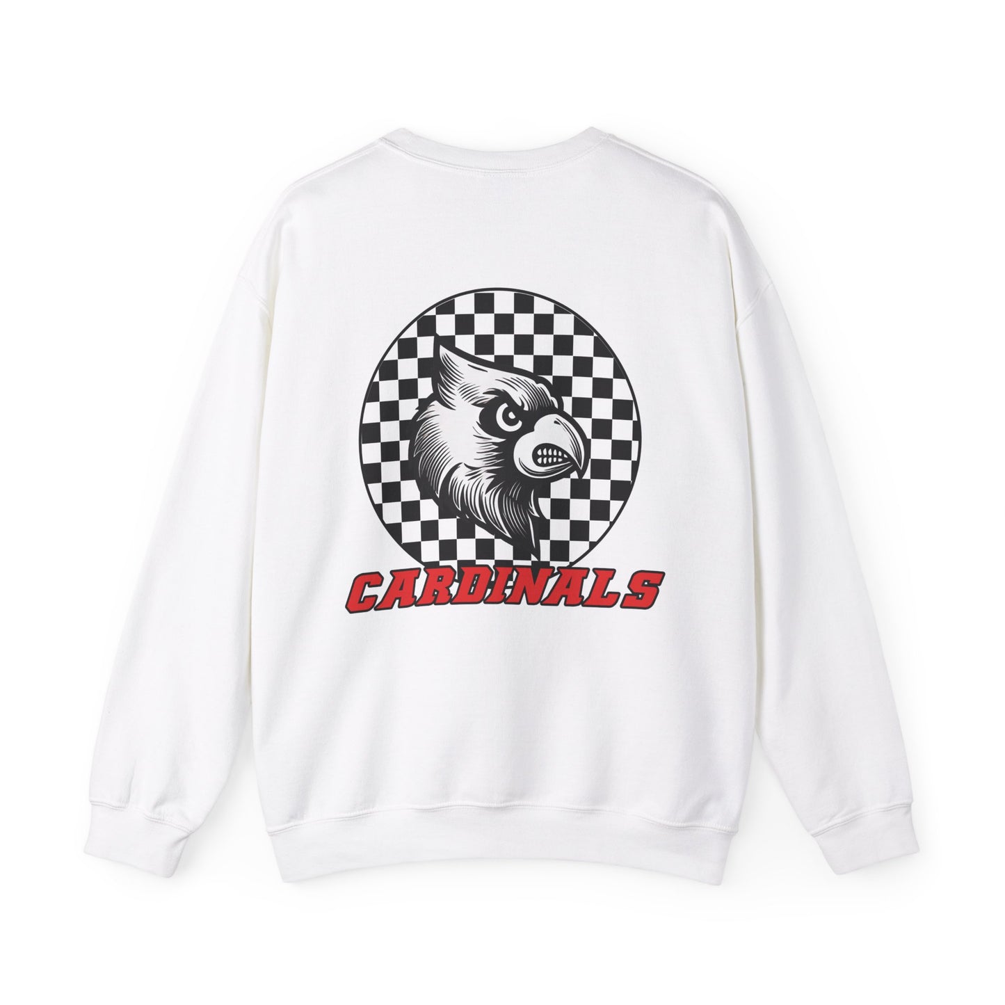 Black and White Checkered Cardinal - of Unisex Heavy Blend™ Crewneck Sweatshirt