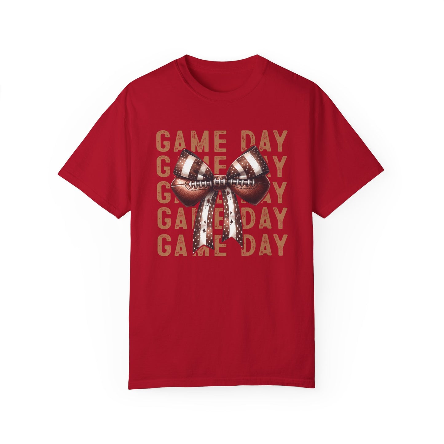 Game Day Football Bow - Comfort Colors T-shirt