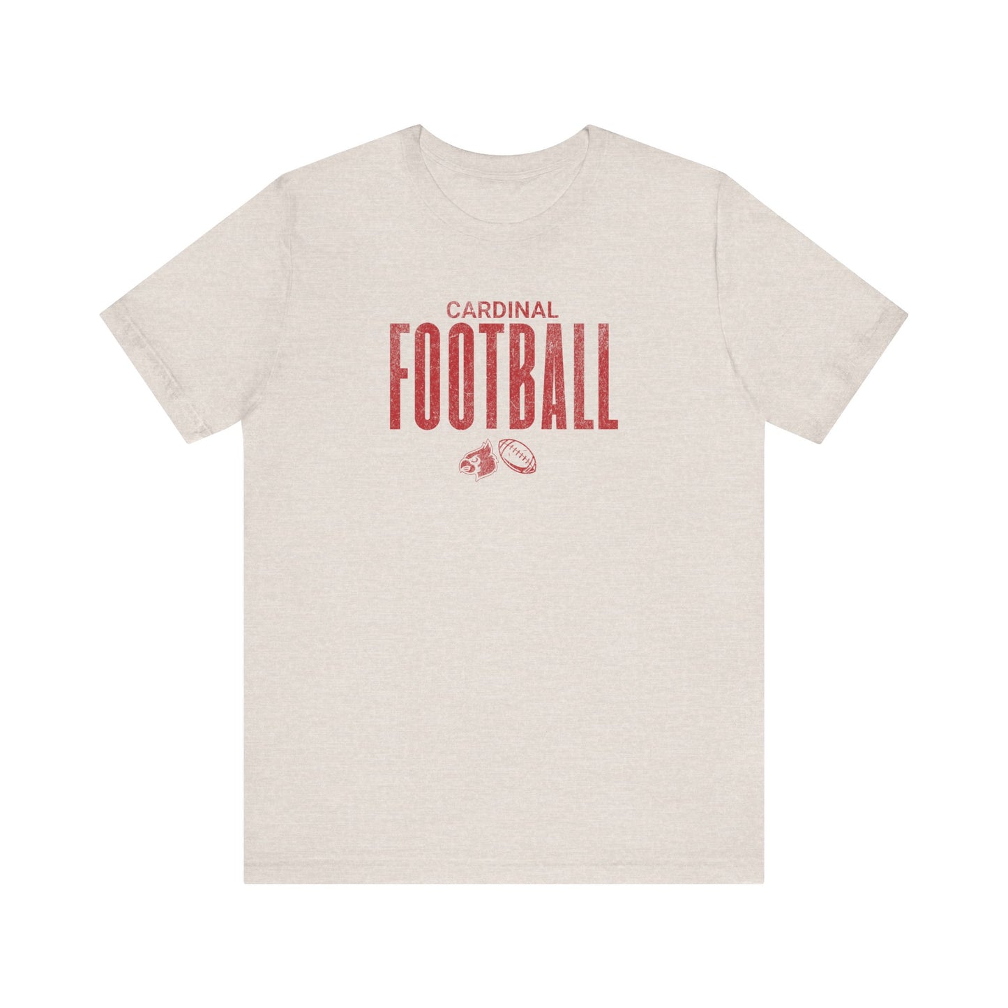 Vintage Cardinal Football - Bella + Canvas Short Sleeve Tee