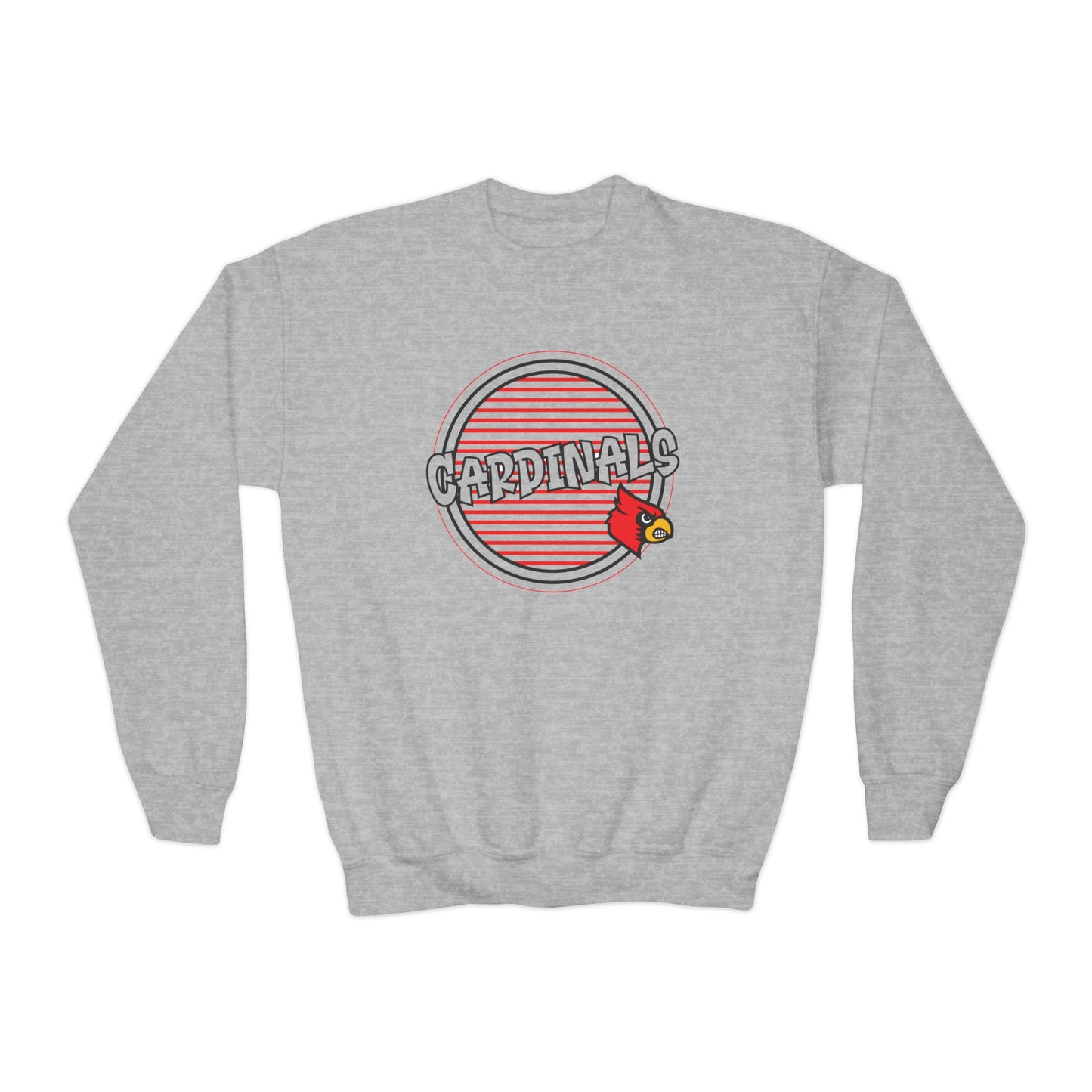 Cardinals Striped Circle - Youth Crew Sweatshirt
