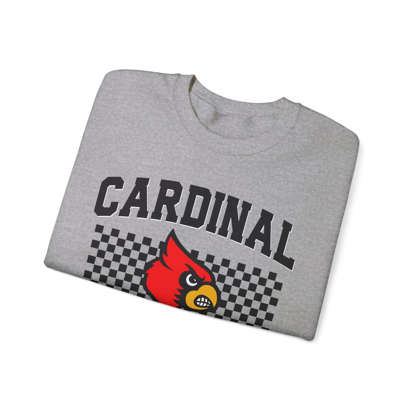 Cardinal Pride Black and White Checkerboard - Unisex Heavy Blend™ Crewneck Sweatshirt