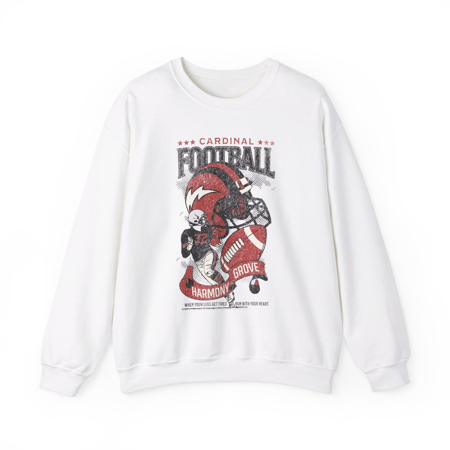 Vintage Cardinal Football - Unisex Heavy Blend™ Crewneck Sweatshirt