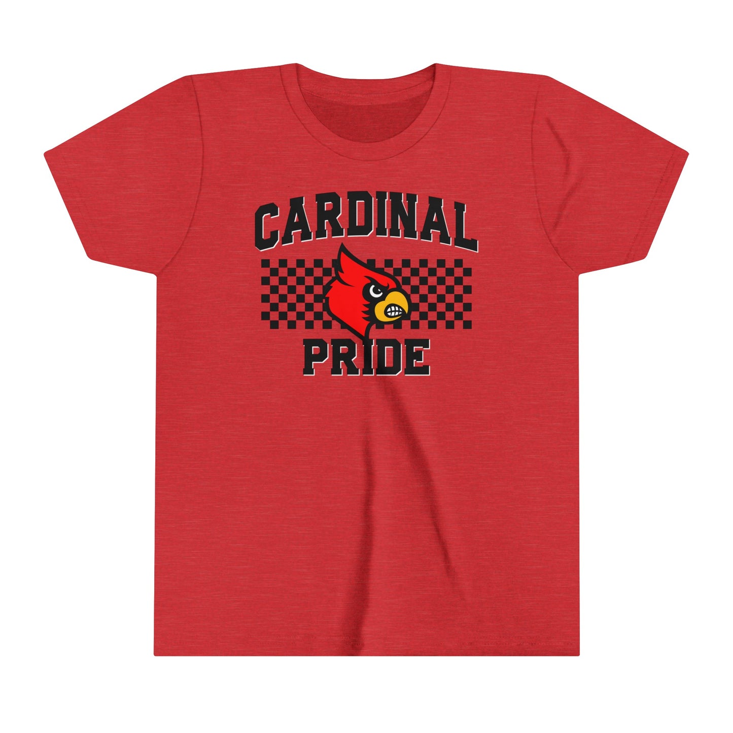 Cardinal Pride Black and White Checkerboard - Bella + Canvas Youth Tee