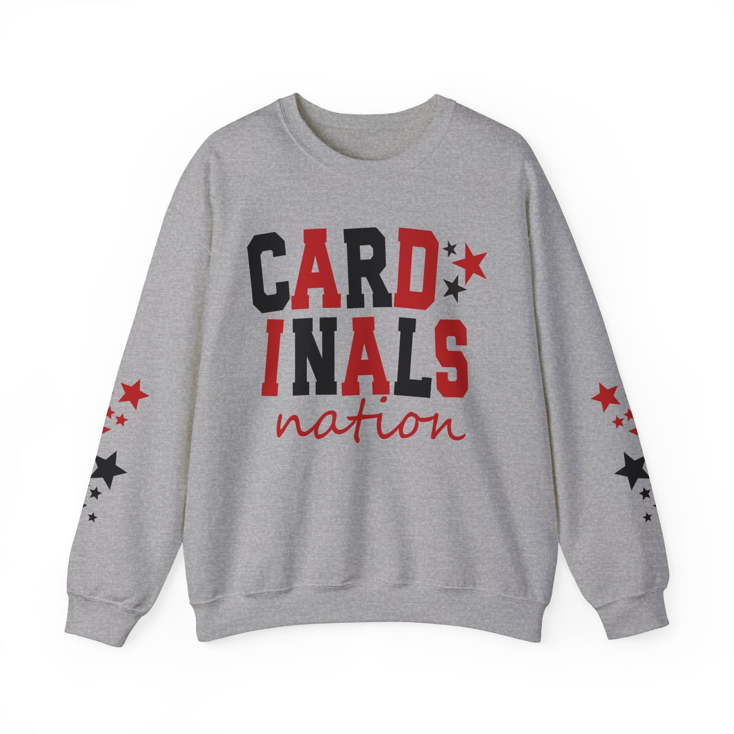 Cardinals Nation with Star Sleeves - Unisex Heavy Blend™ Crewneck Sweatshirt