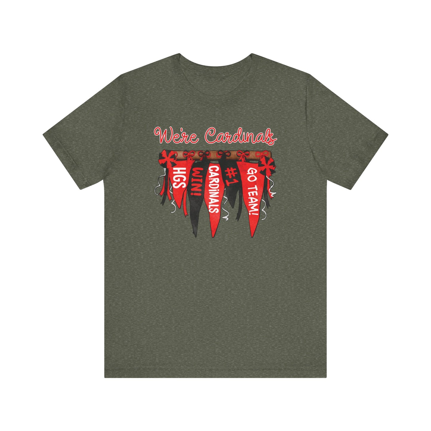 Cardinals Pennant Banner - Bella + Canvas Short Sleeve Tee