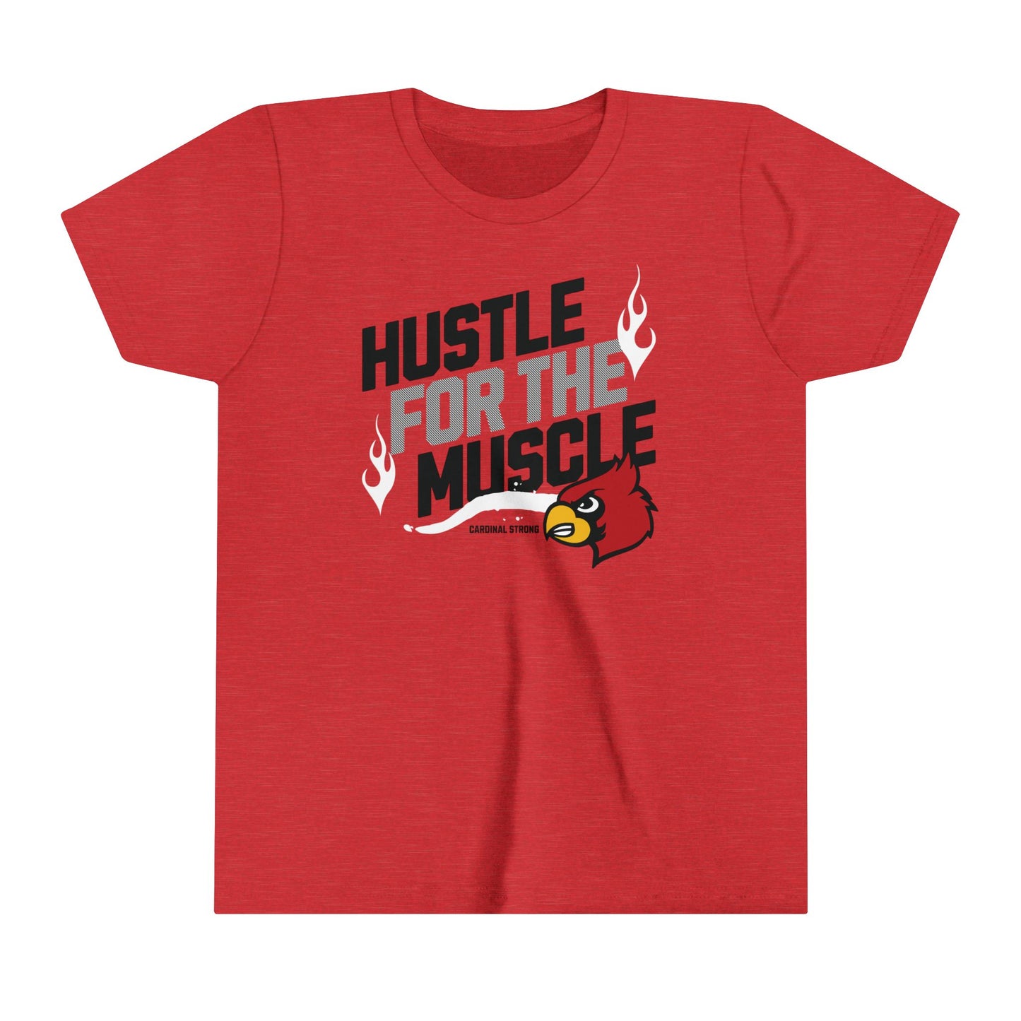 Hustle for the Muscle Cardinal - Bella + Canvas Youth Tee