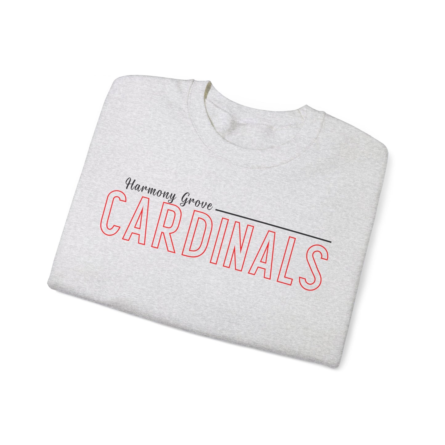 Harmony Grove Cardinals Outline Text - Unisex Heavy Blend™ Crewneck Sweatshirt