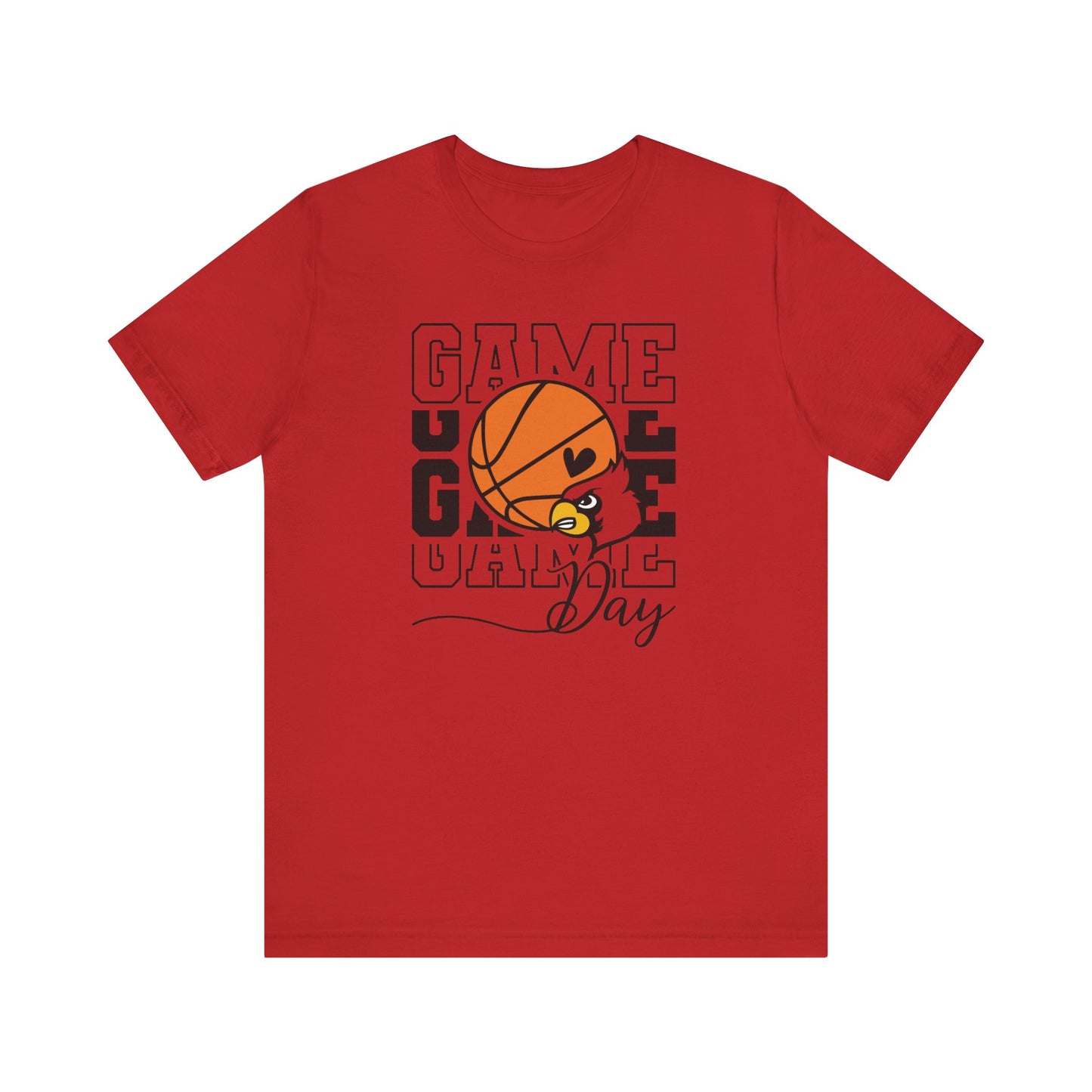 Cardinal Game Day Basketball - Bella + Canvas Short Sleeve Tee