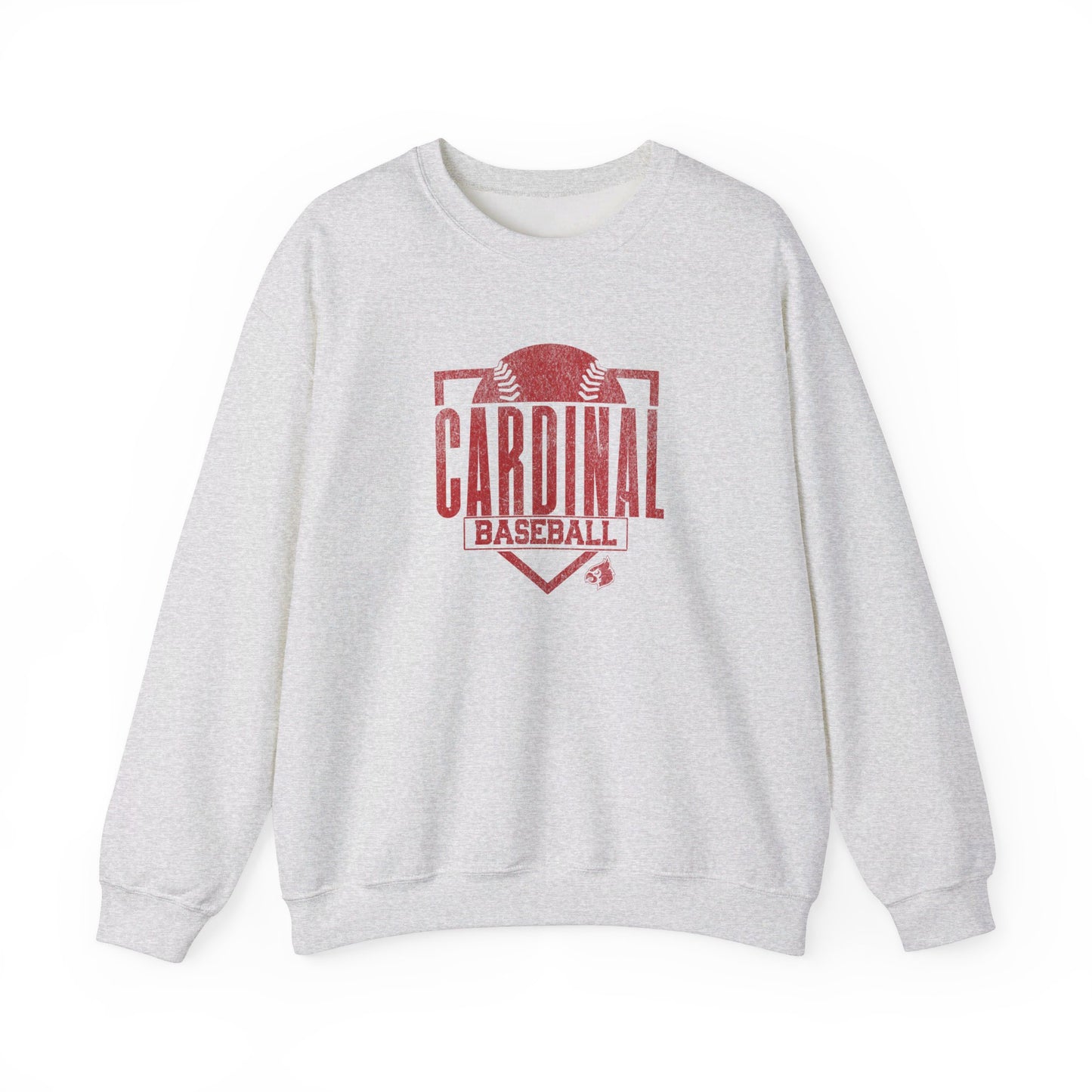 Vintage Cardinal Baseball Plate - Unisex Heavy Blend™ Crewneck Sweatshirt