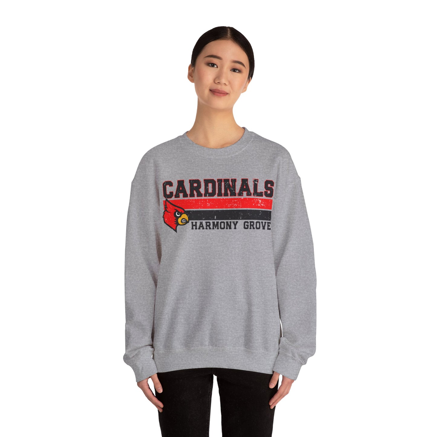 Cardinals Harmony Grove Stripe - Unisex Heavy Blend™ Crewneck Sweatshirt