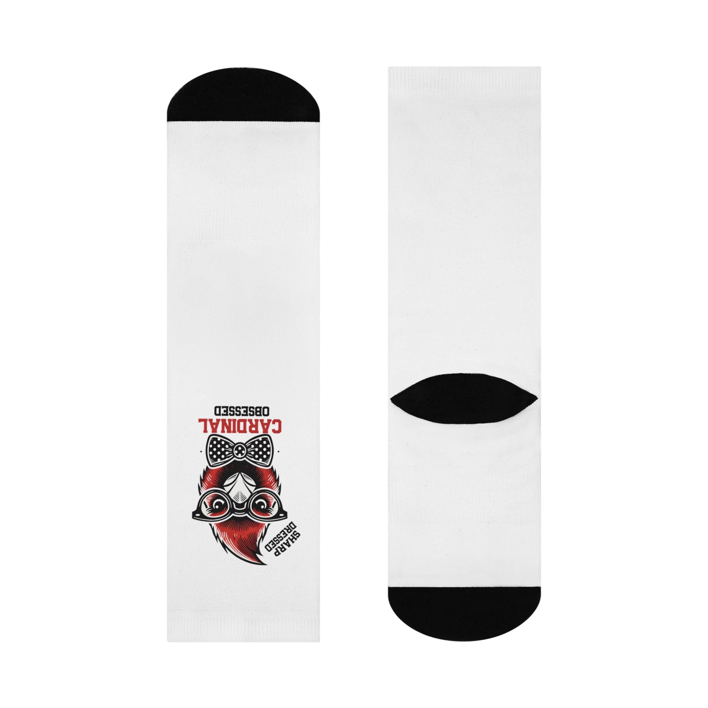 Copy of Sharp Dressed Cardinal Obsessed - White Cushioned Crew Socks